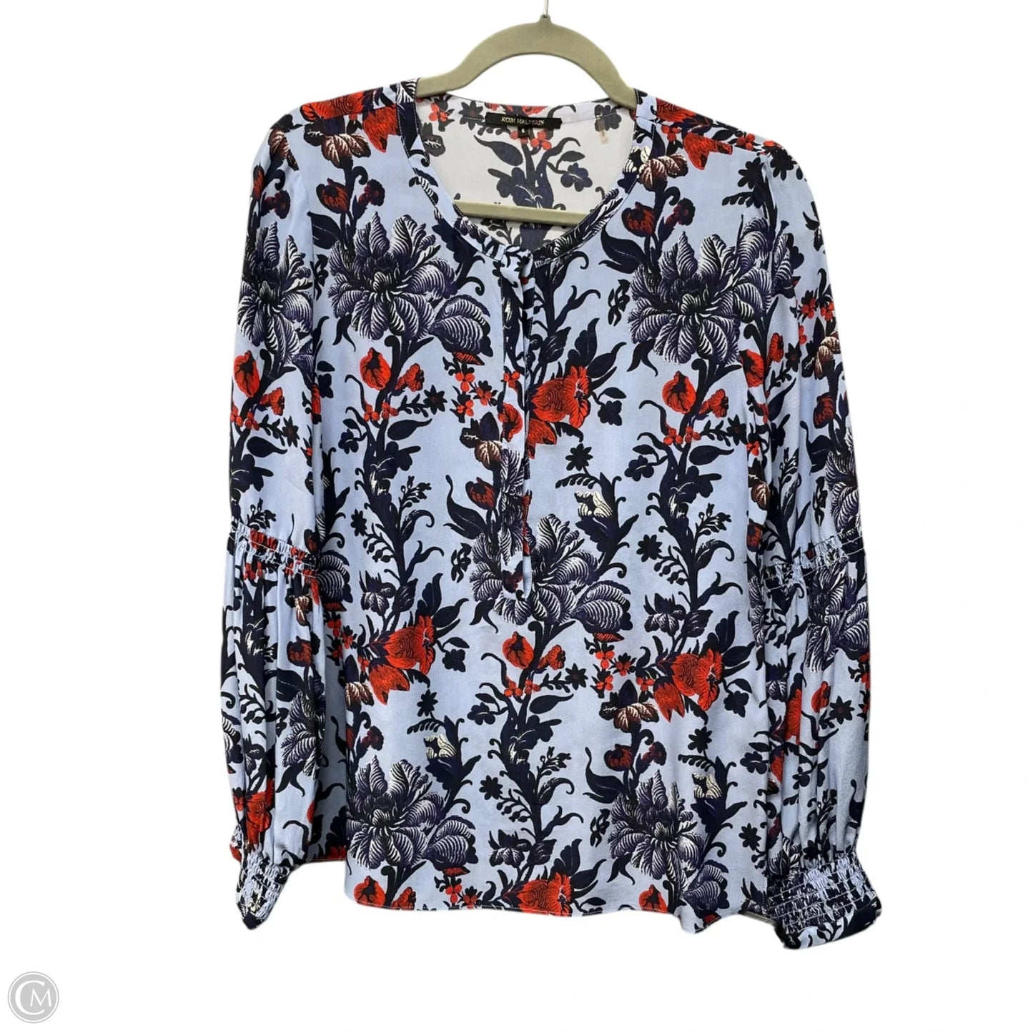 Blouse Long Sleeve By Cmc In Blue, Size: S