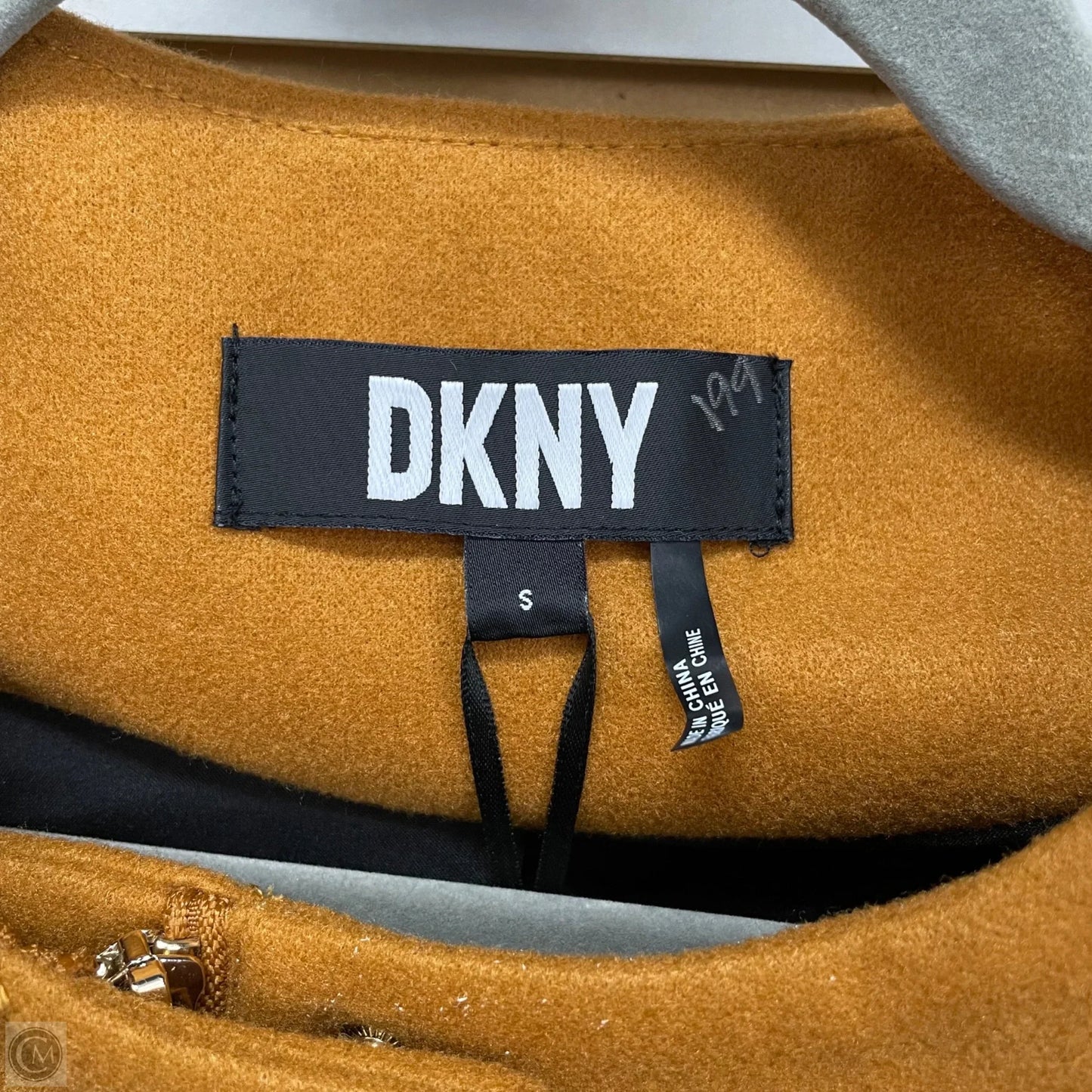 Jacket Moto By Dkny In Black & Brown, Size: S