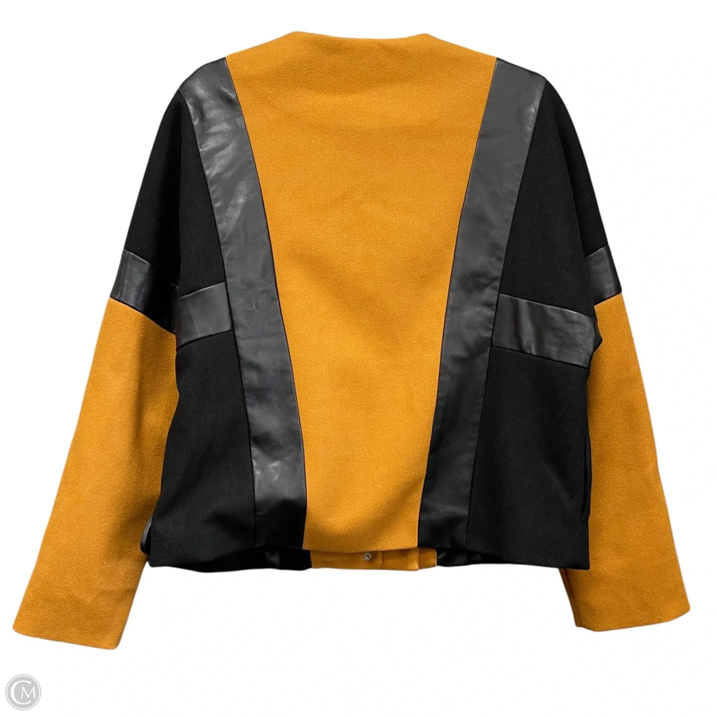 Jacket Moto By Dkny In Black & Brown, Size: S