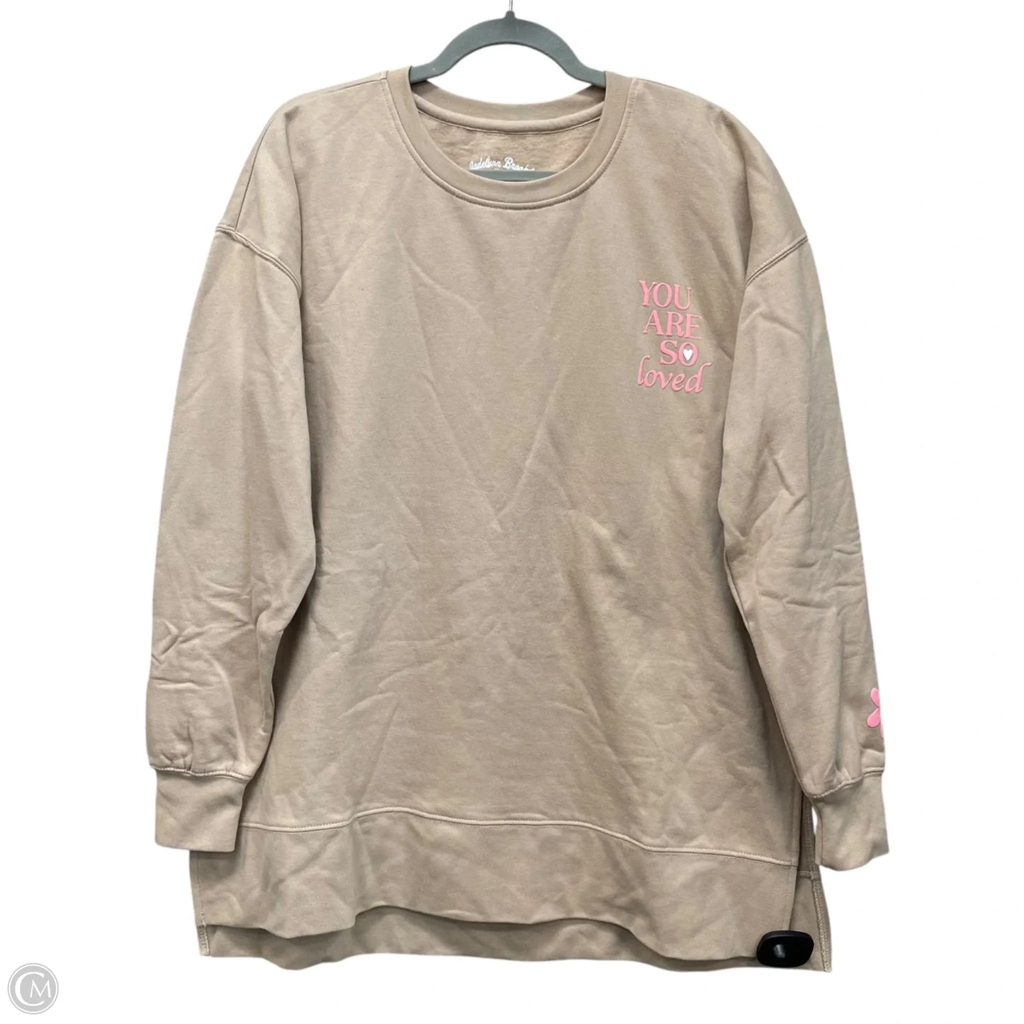 Sweatshirt Crewneck By Clothes Mentor In Tan, Size: Xxl