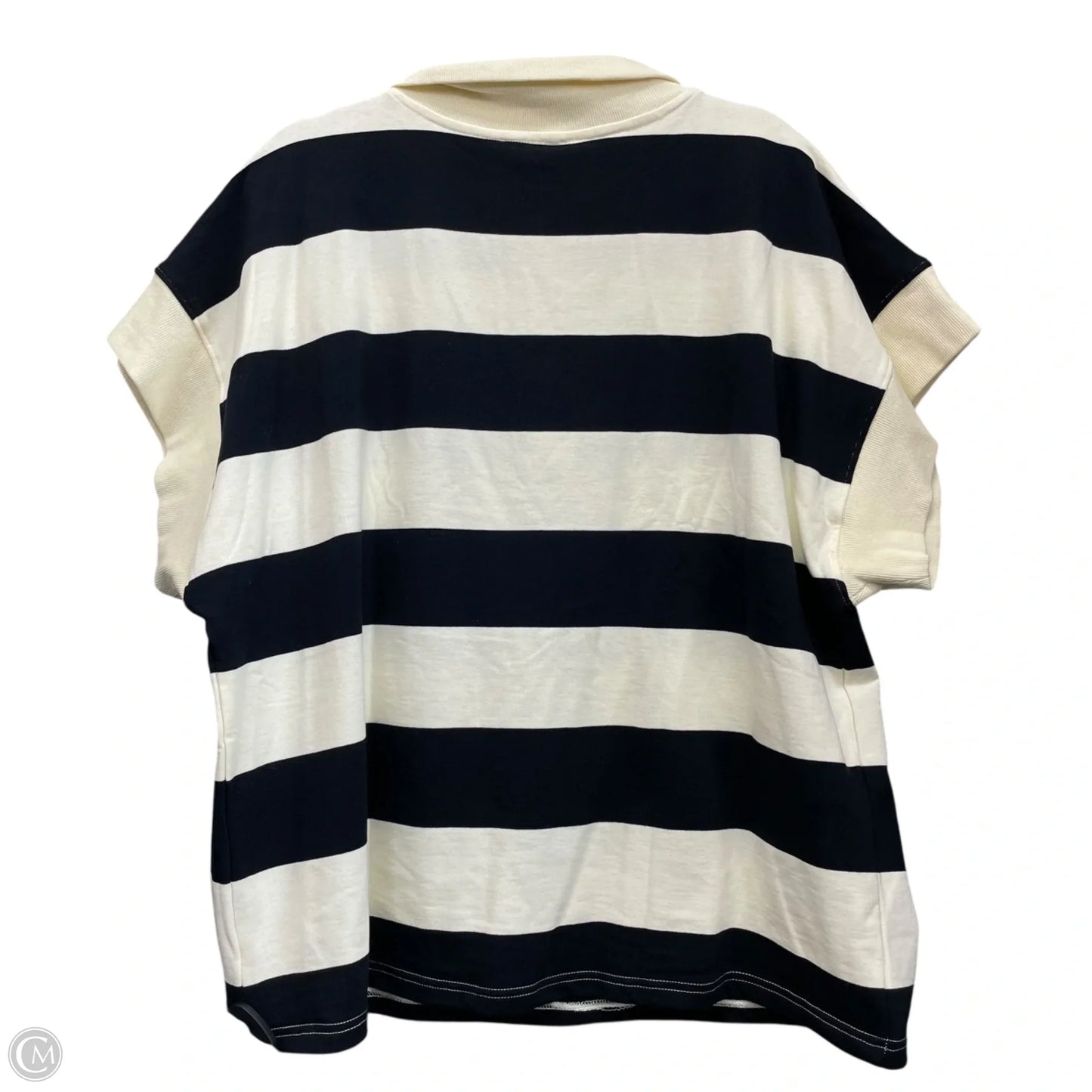 Top Short Sleeve By She + Sky In Black & Cream, Size: 2x