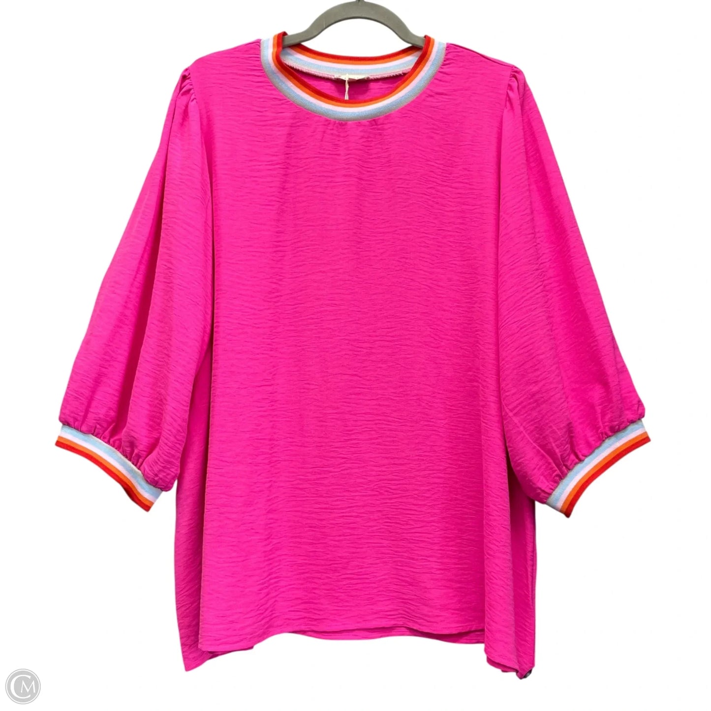Top 3/4 Sleeve By Jodifl In Pink, Size: 2x