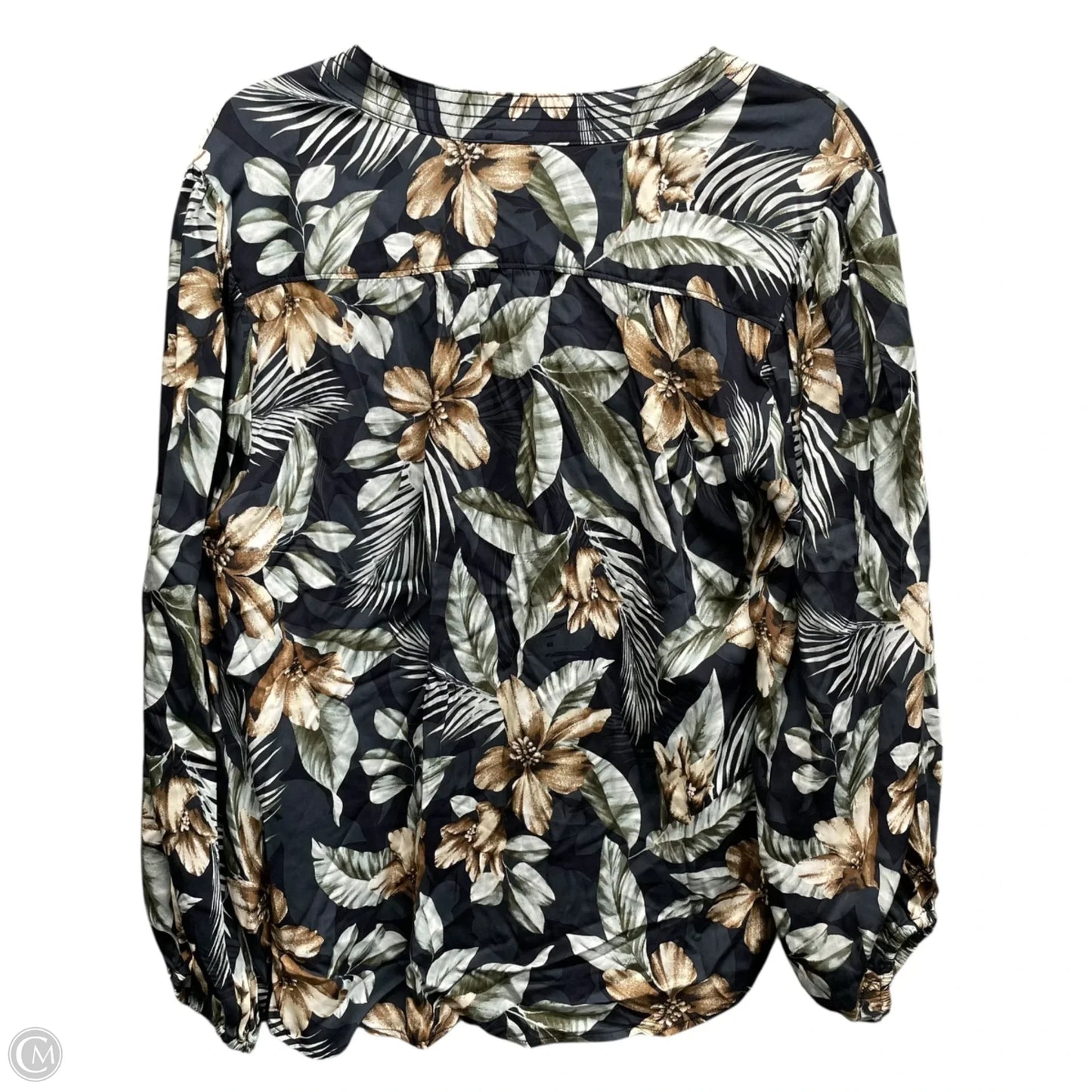 Blouse Long Sleeve By Tommy Bahama In Tropical Print, Size: M