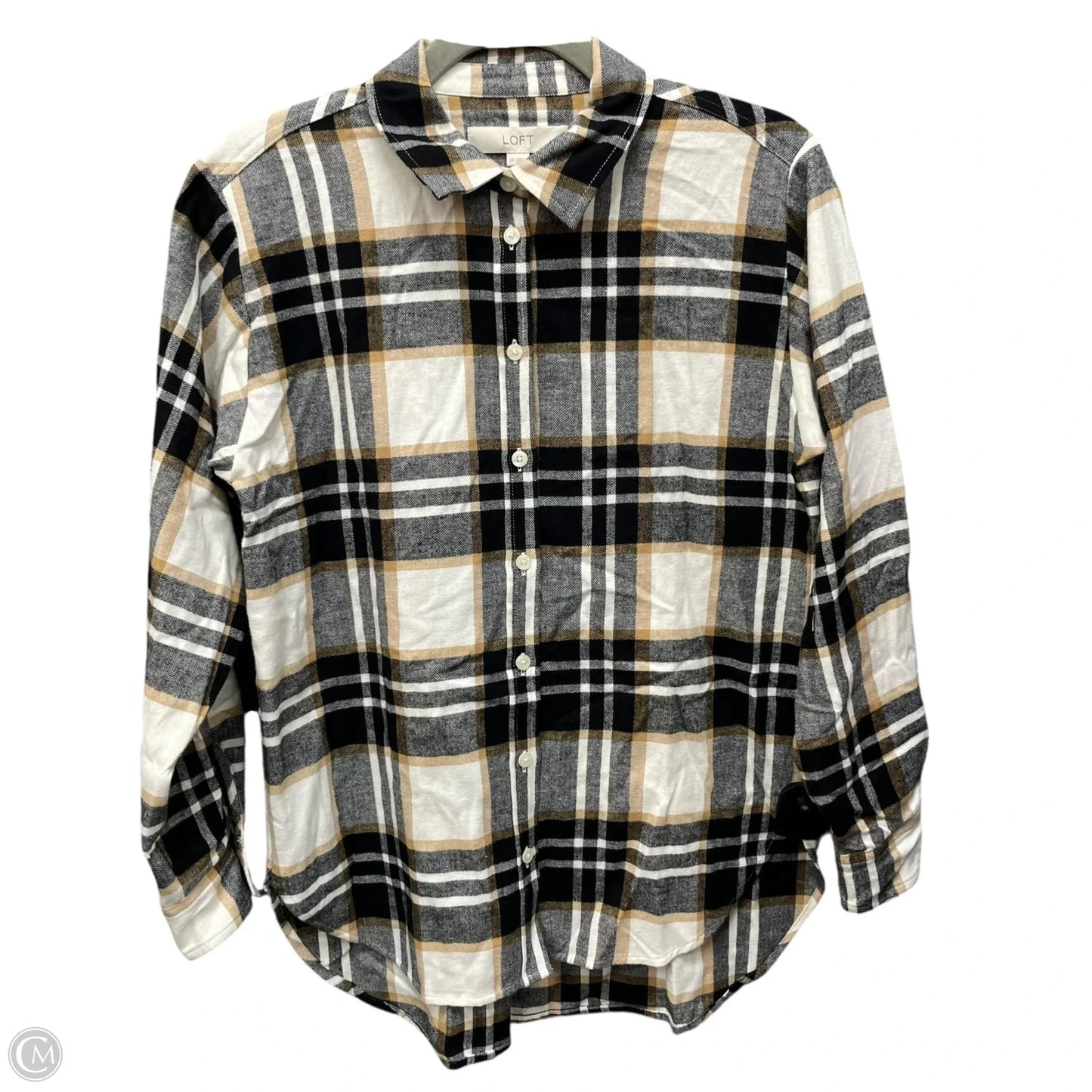 Top Long Sleeve By Loft In Black & White, Size: Sp