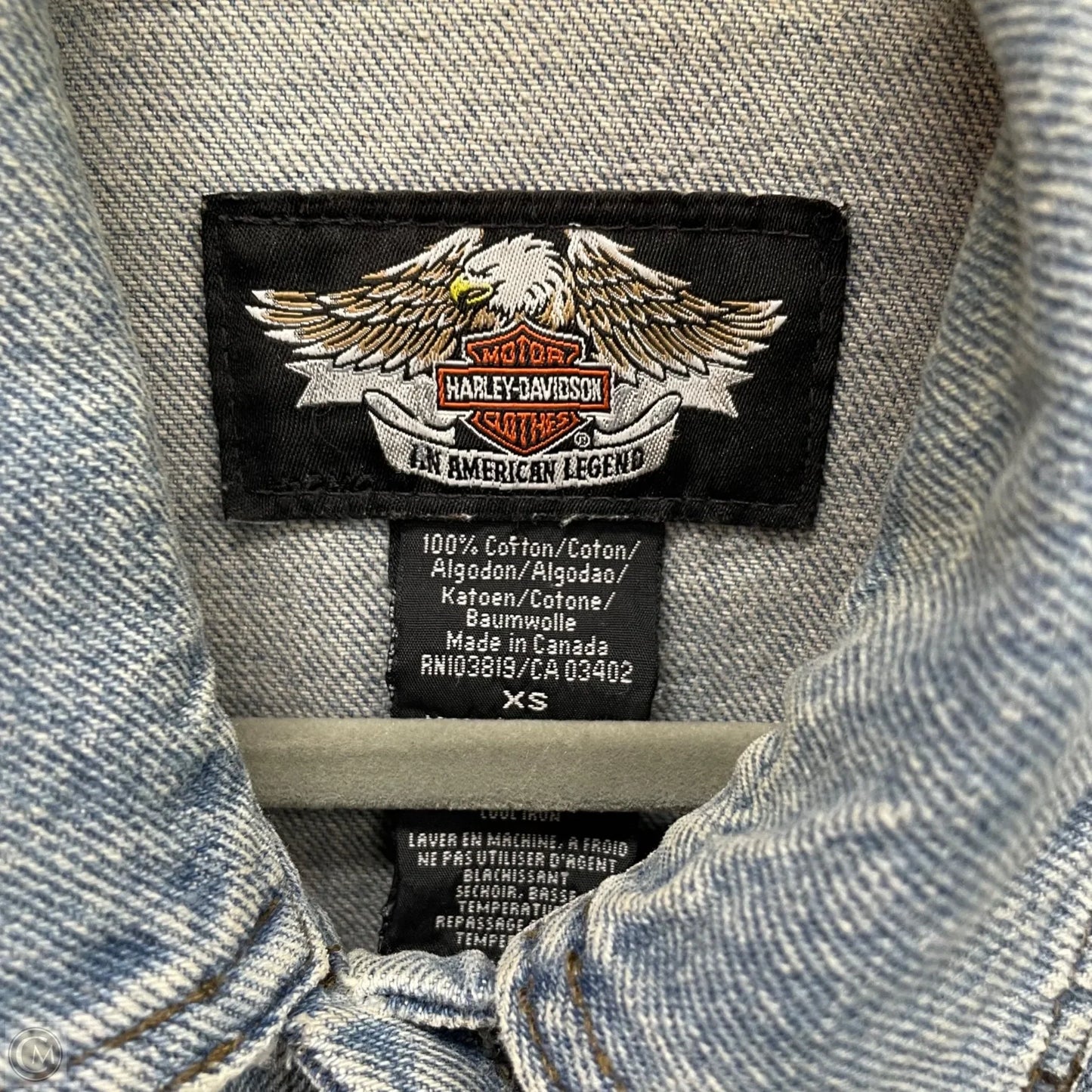 Jacket Denim By Harley Davidson In Blue Denim, Size: S