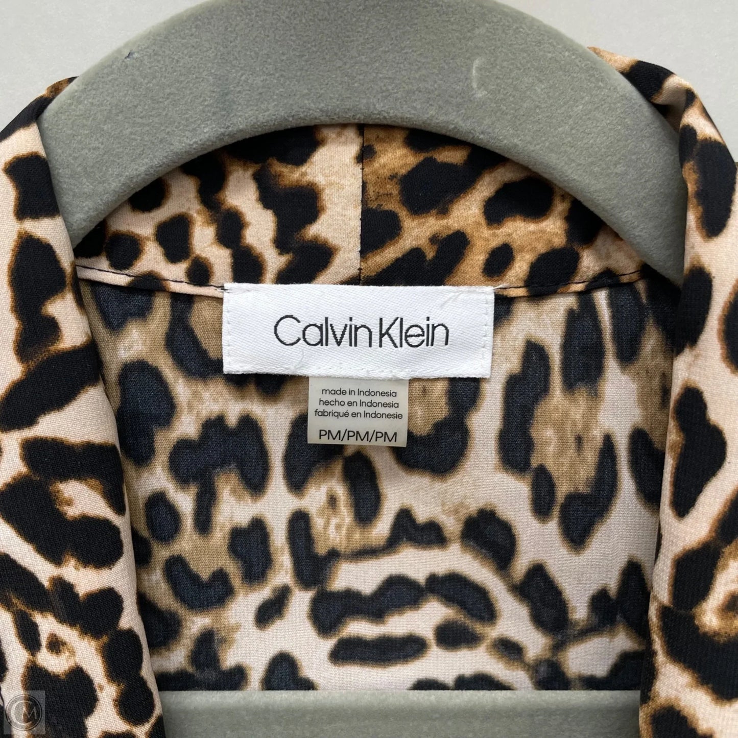 Top Sleeveless By Calvin Klein In Animal Print, Size: M