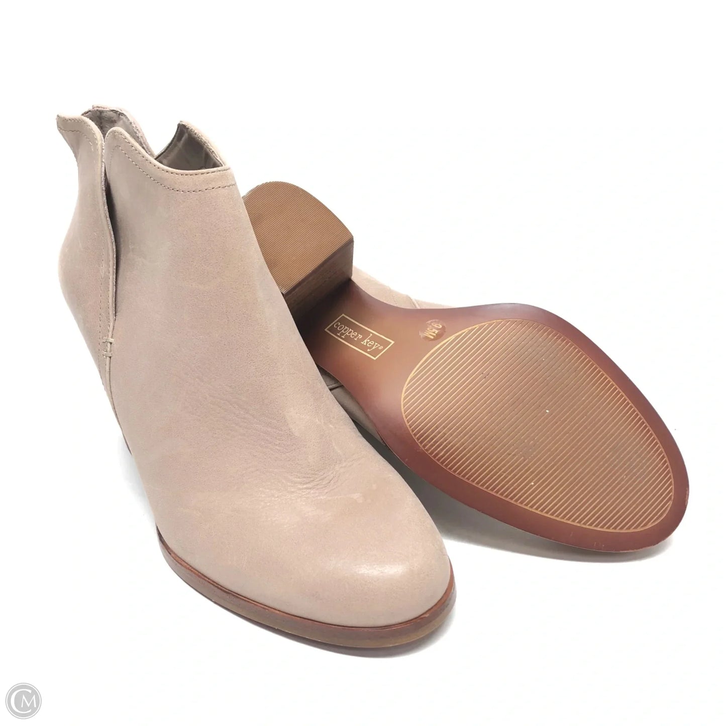 Boots Ankle Heels By Copper Key In Taupe, Size: 9.5