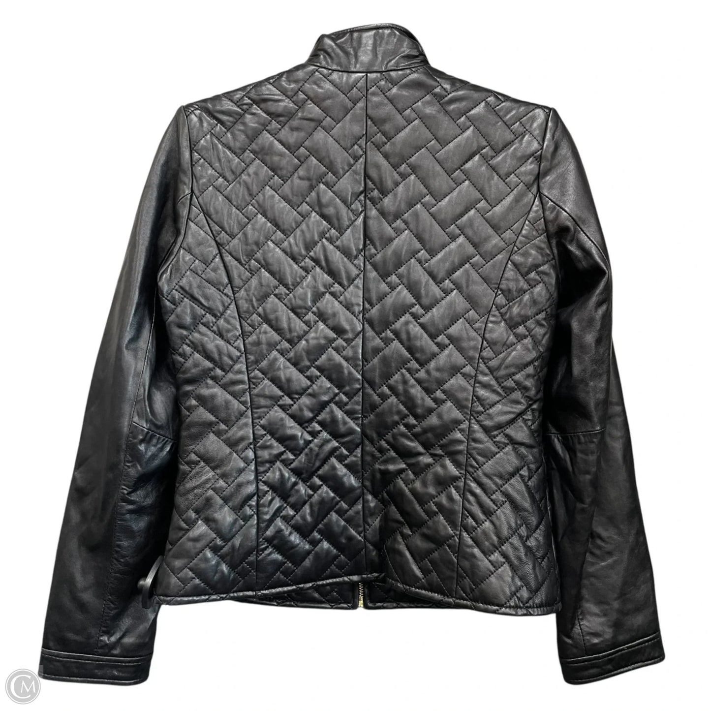 Jacket Leather By Cole-haan In Black, Size: Xs