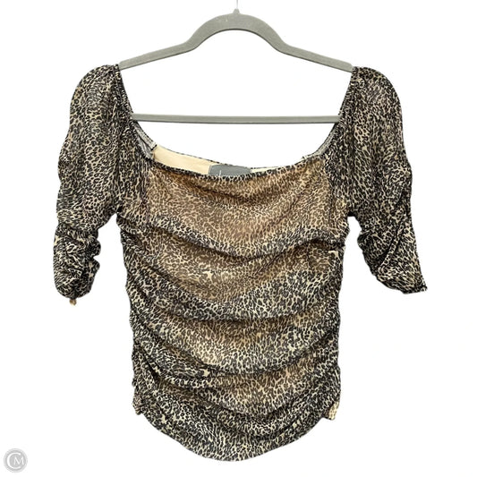Top Short Sleeve By Anthropologie In Animal Print, Size: Xs