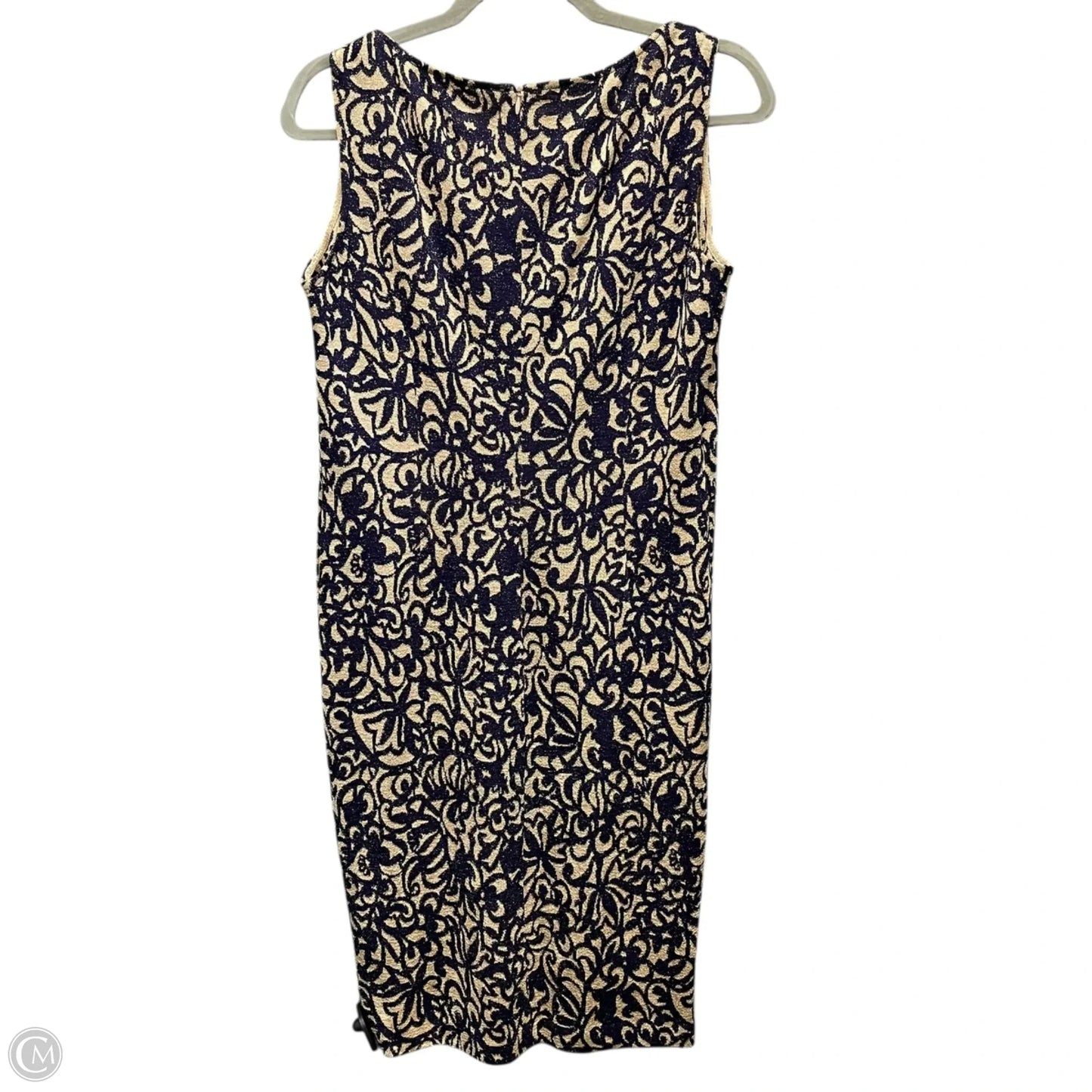 Dress Luxury Designer By St John Collection In Blue & Cream, Size: 8