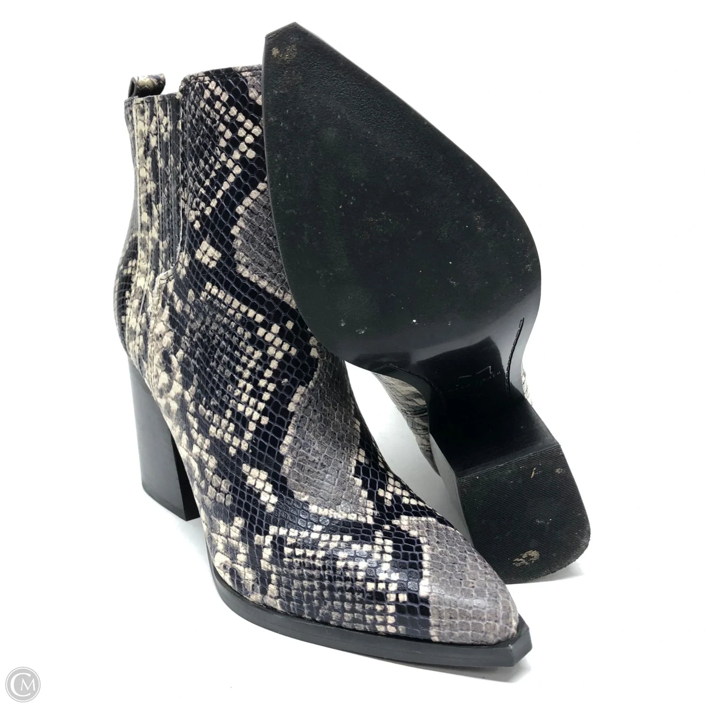Boots Ankle Heels By Marc Fisher In Snakeskin Print, Size: 7