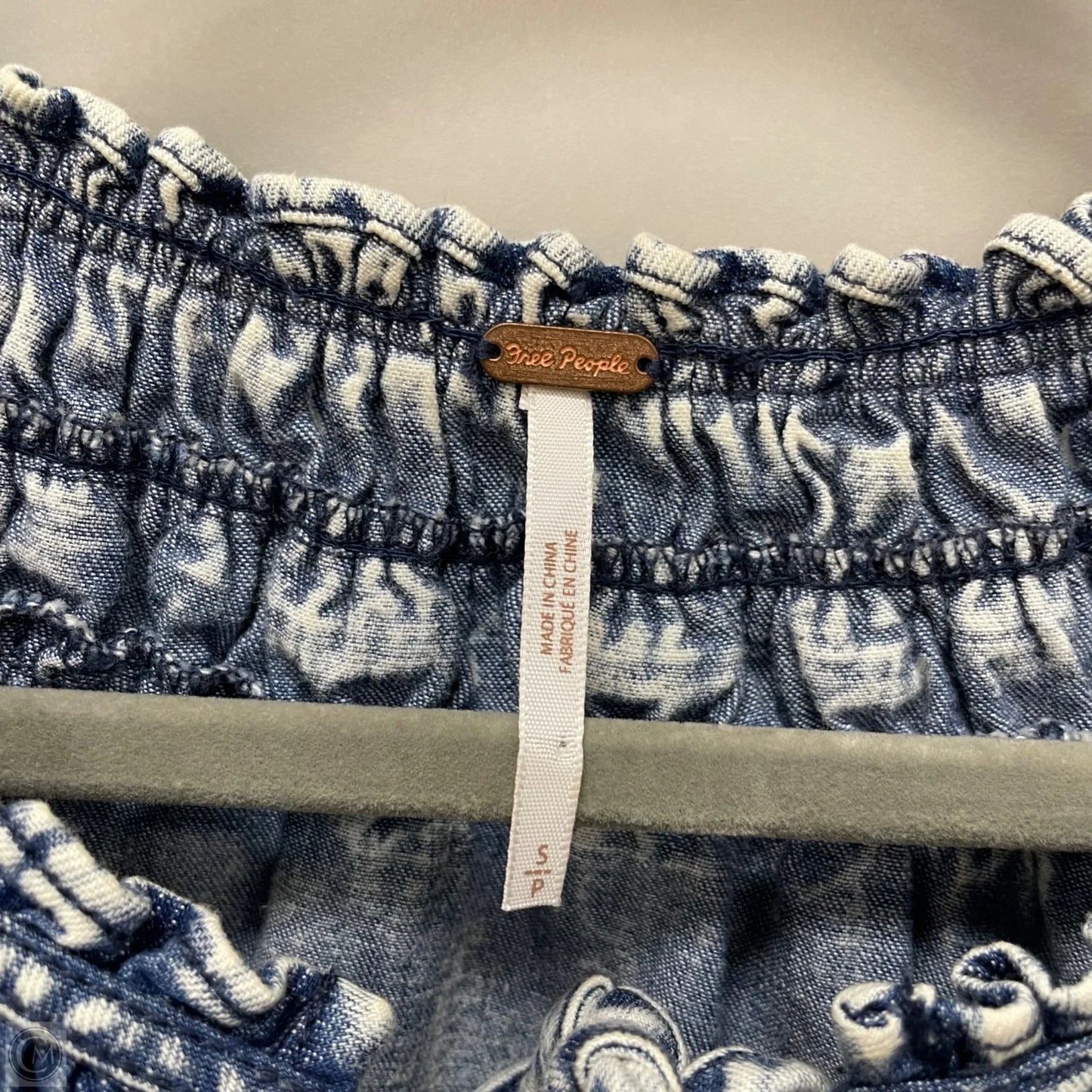 Top Short Sleeve By Free People In Blue Denim, Size: S