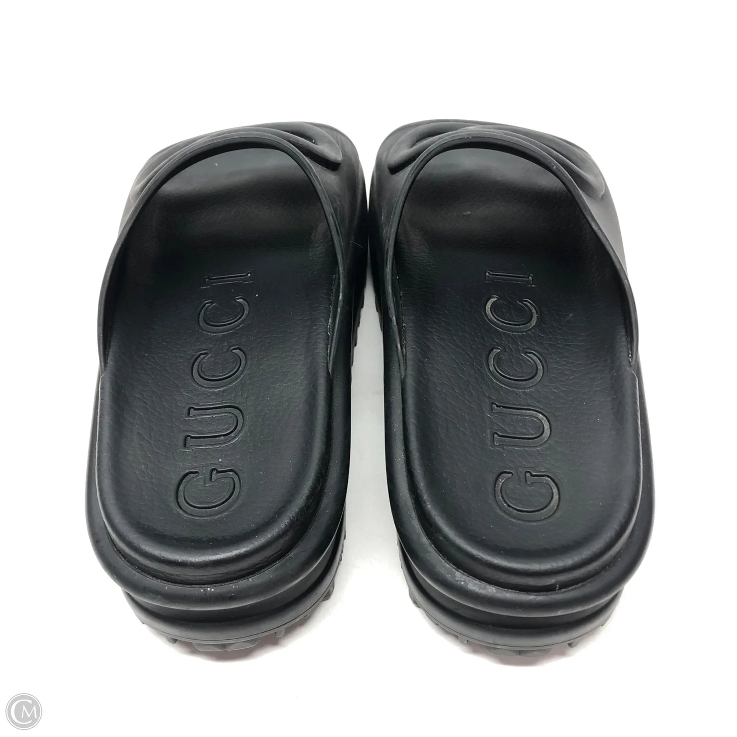 Sandals Luxury Designer By Gucci In Black, Size: 8
