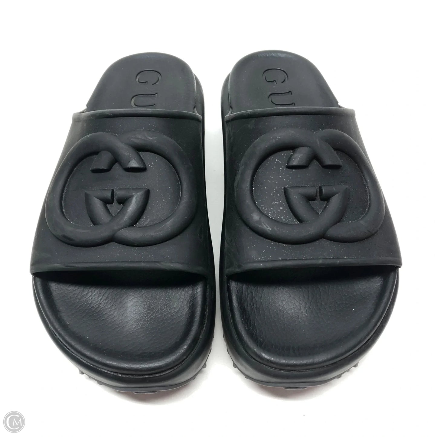 Sandals Luxury Designer By Gucci In Black, Size: 8