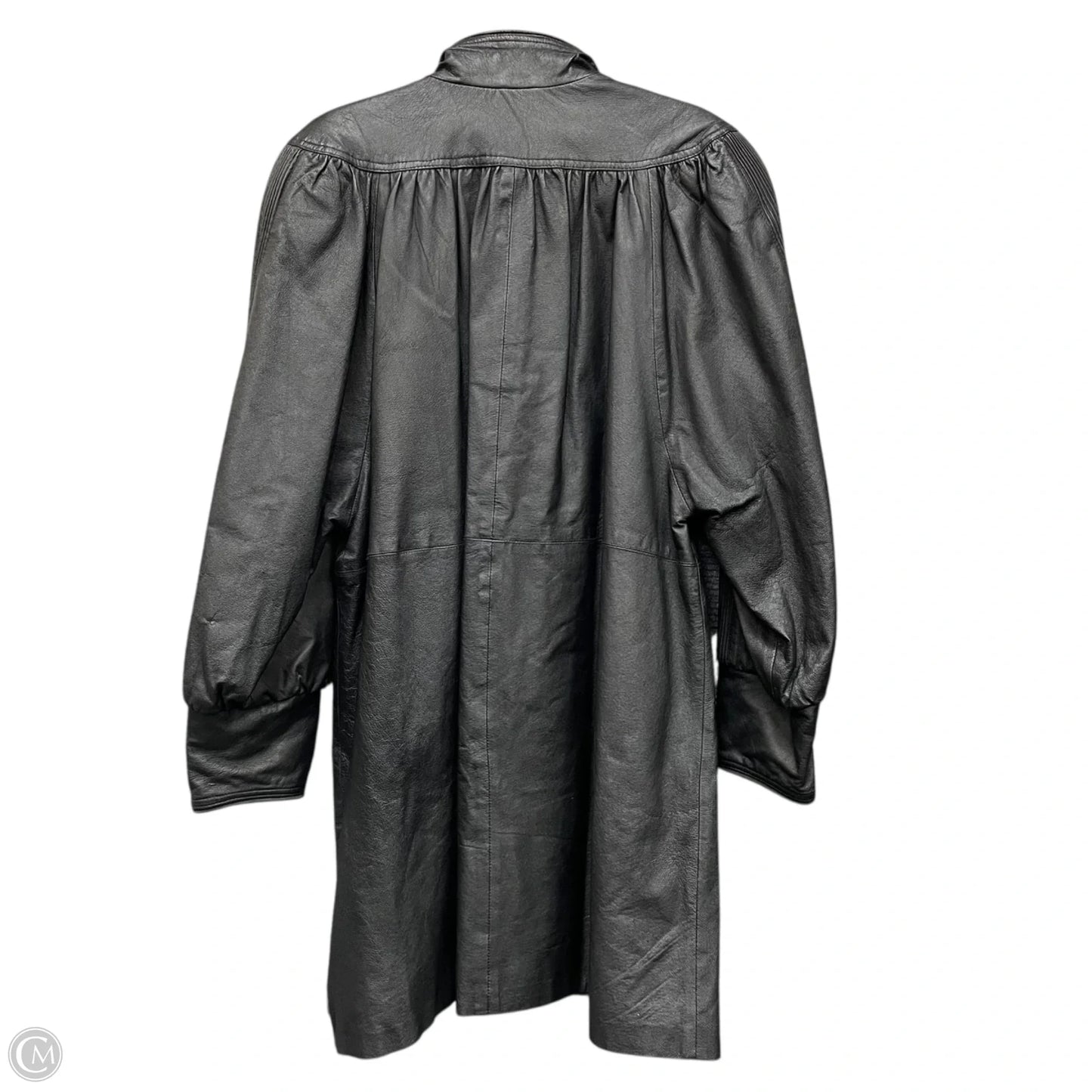 Coat Leather By Clothes Mentor In Black, Size: L