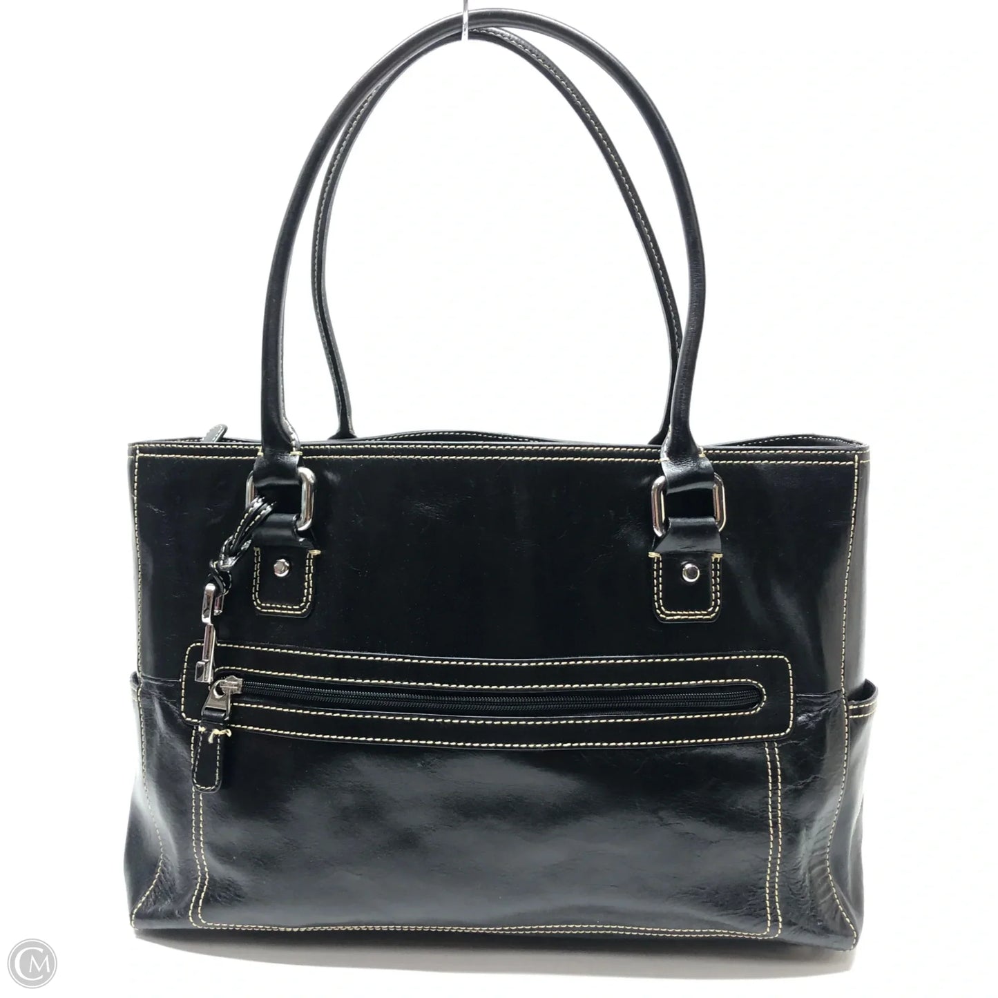 Handbag Leather By Fossil, Size: Large