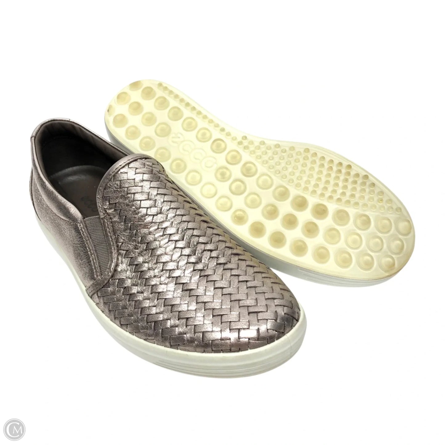 Shoes Flats By Ecco In Silver, Size: 5.5