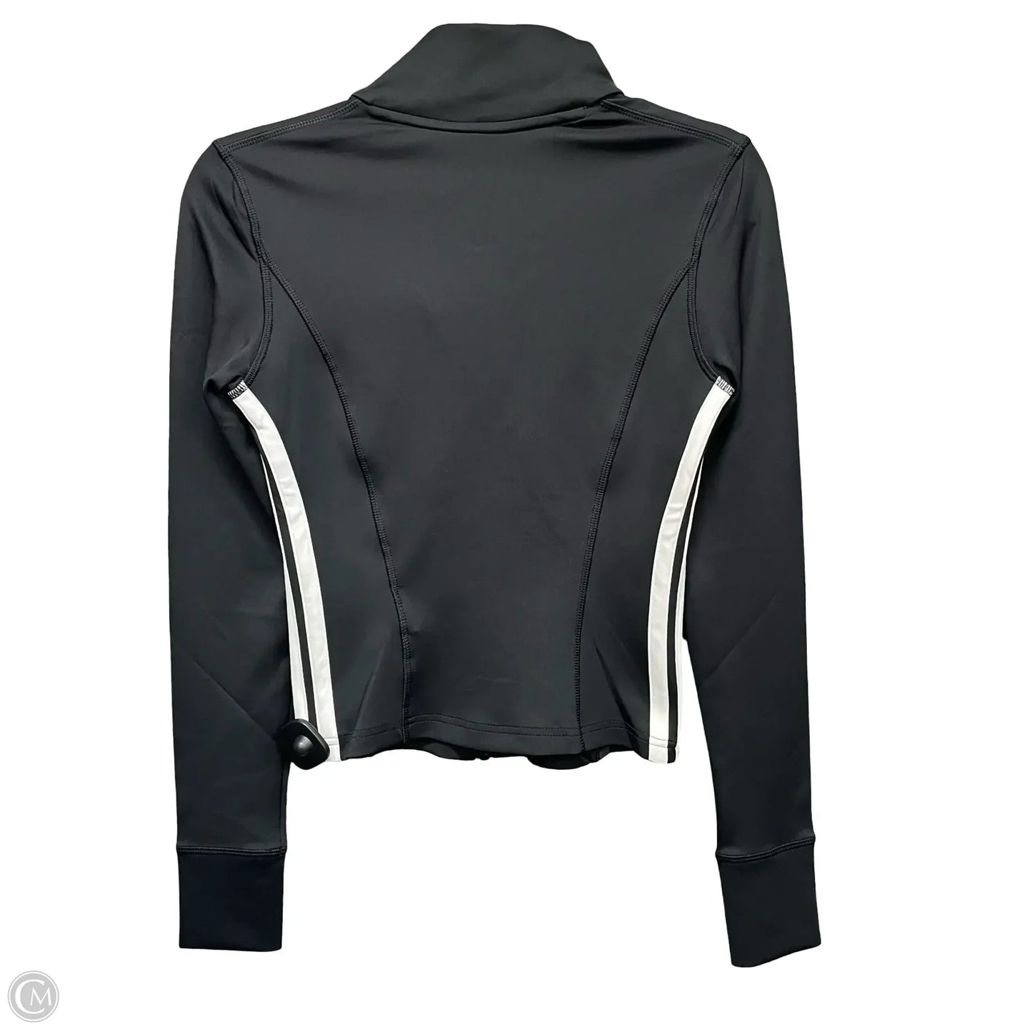 Athletic Top Long Sleeve Collar By Adidas In Black, Size: S