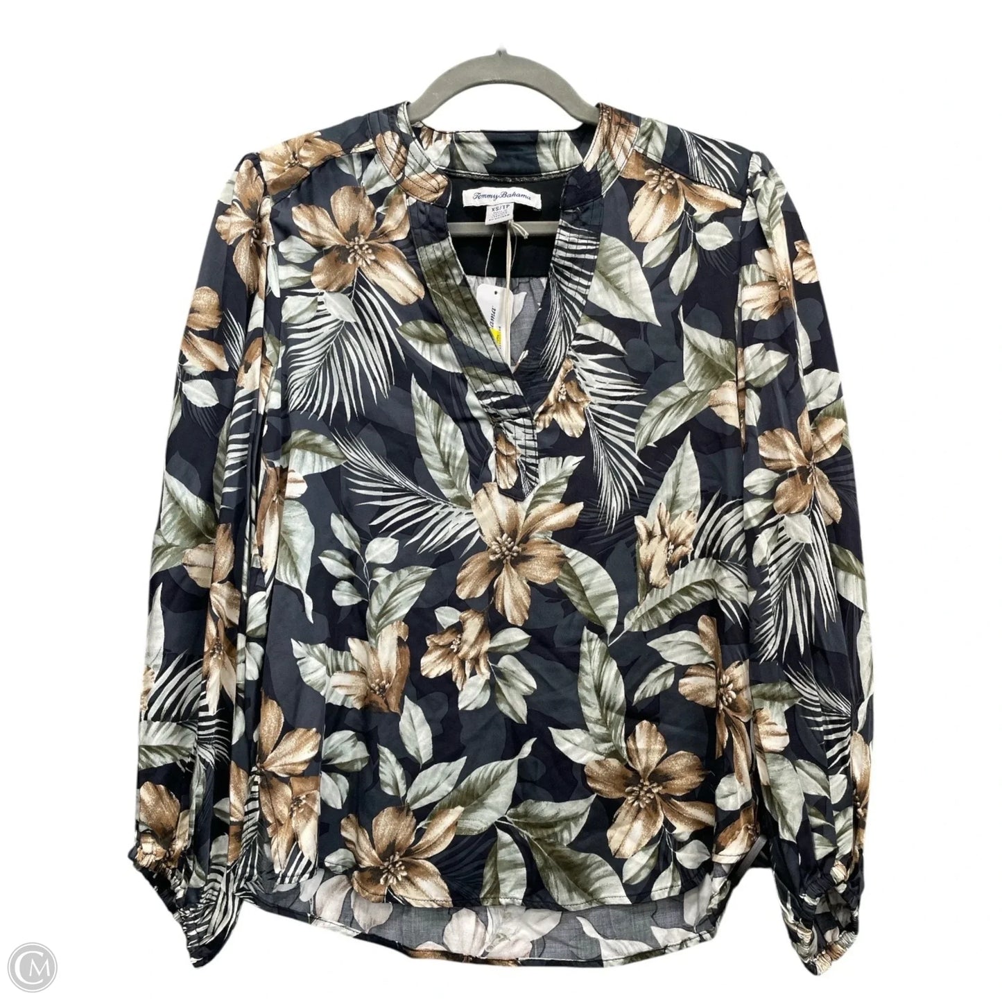 Top Long Sleeve By Tommy Bahama In Blue & Green, Size: Xs