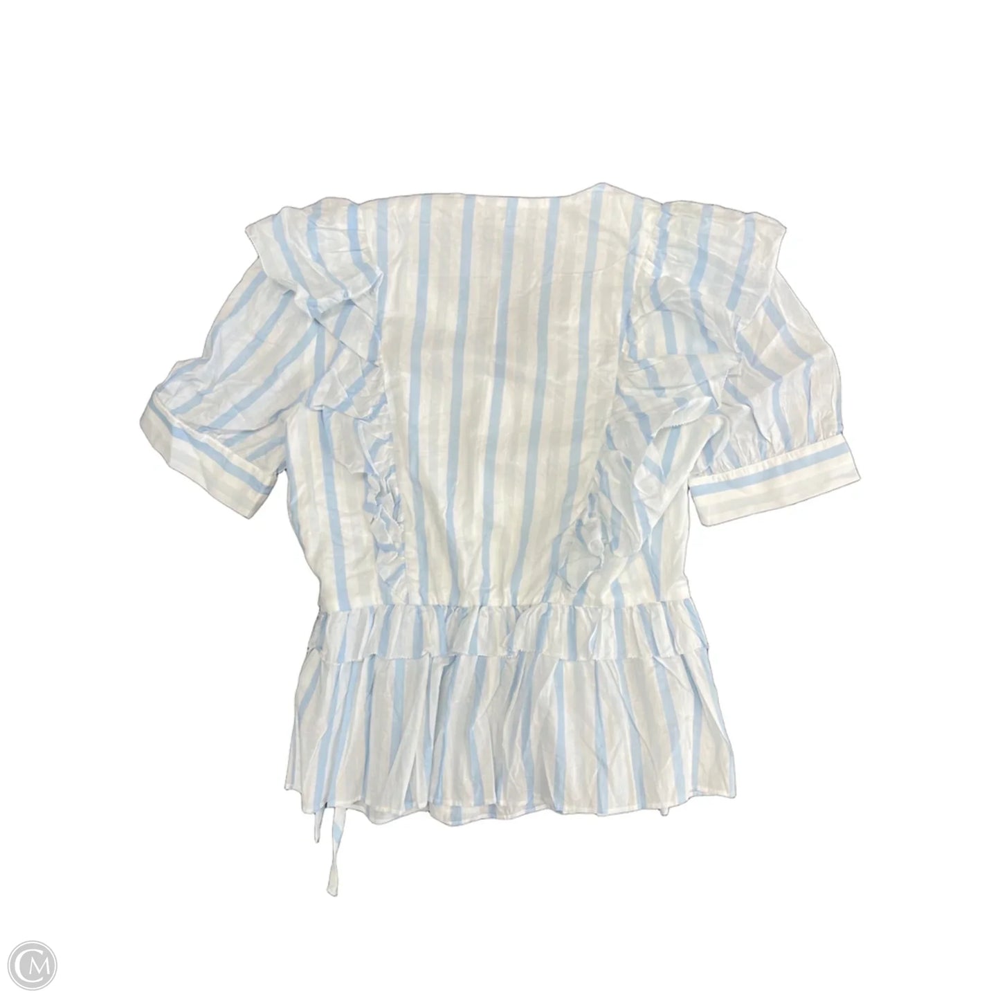 Top Short Sleeve By J. Crew In Blue & White, Size: Xs