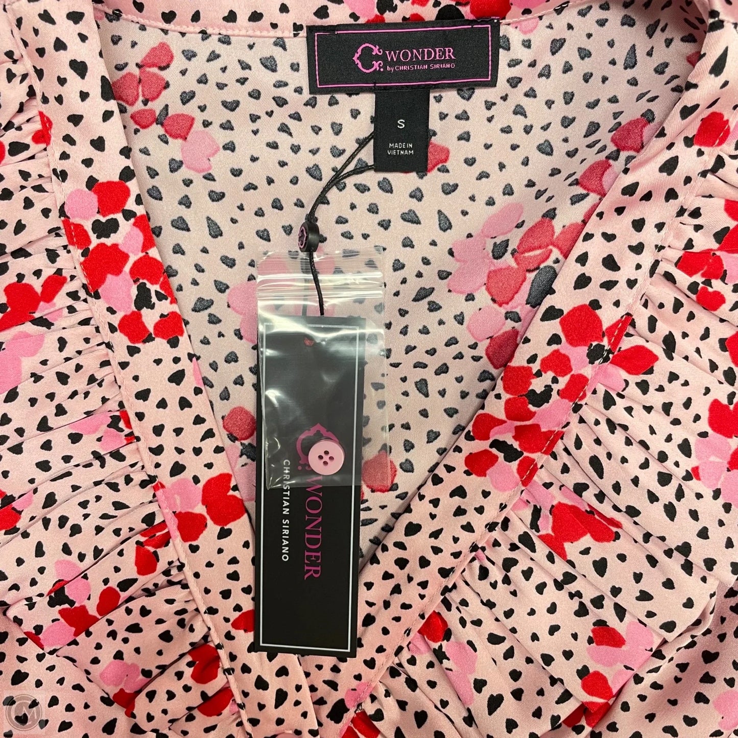 Blouse Long Sleeve By C Wonder In Pink & Red, Size: S