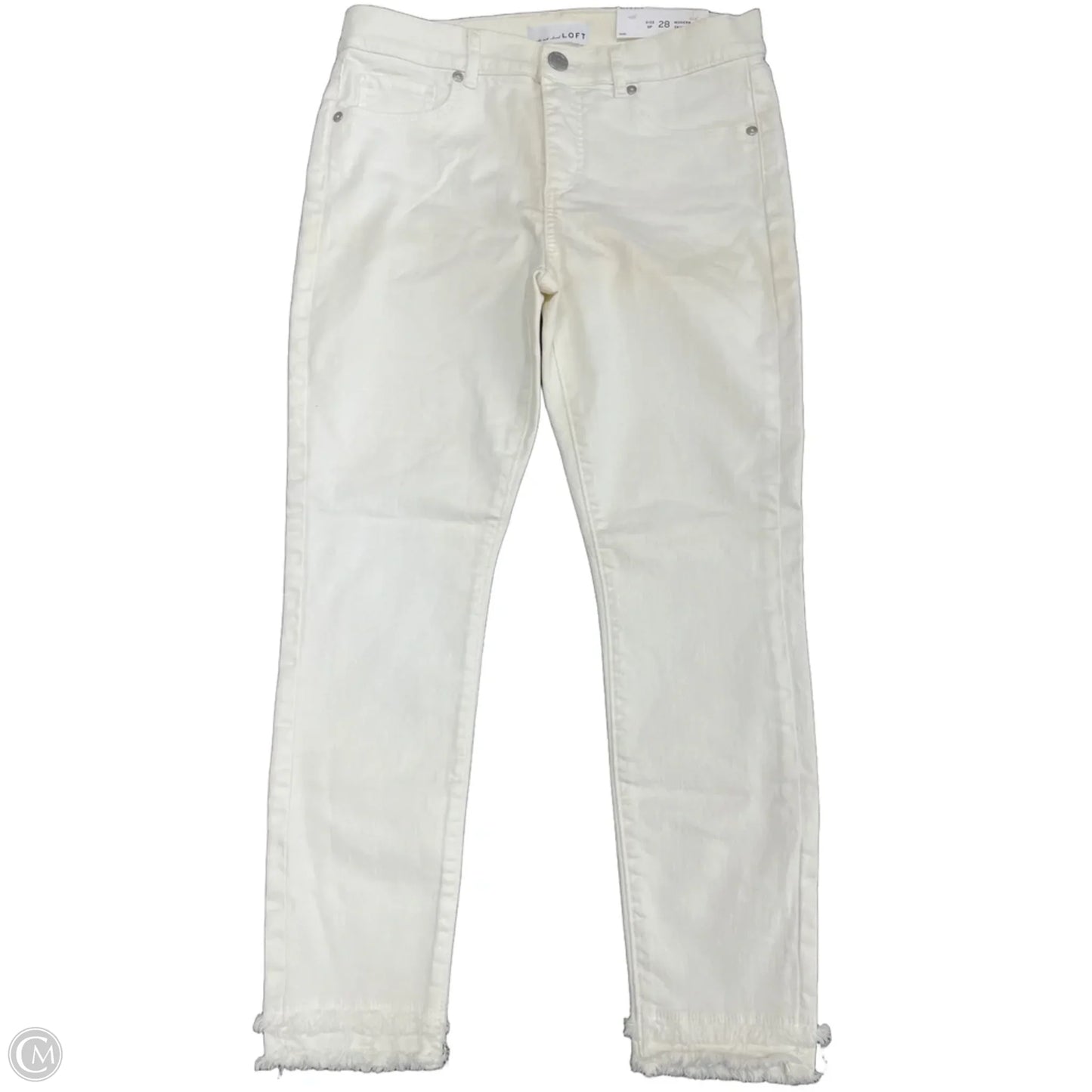 Jeans Skinny By Loft In White Denim, Size: 6p