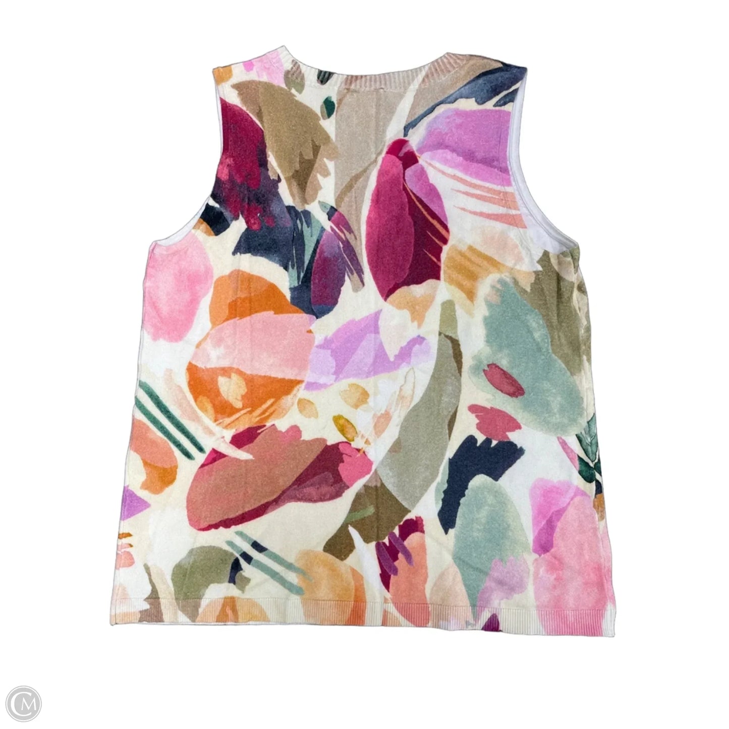 Top Sleeveless By Chicos In Floral Print, Size: M