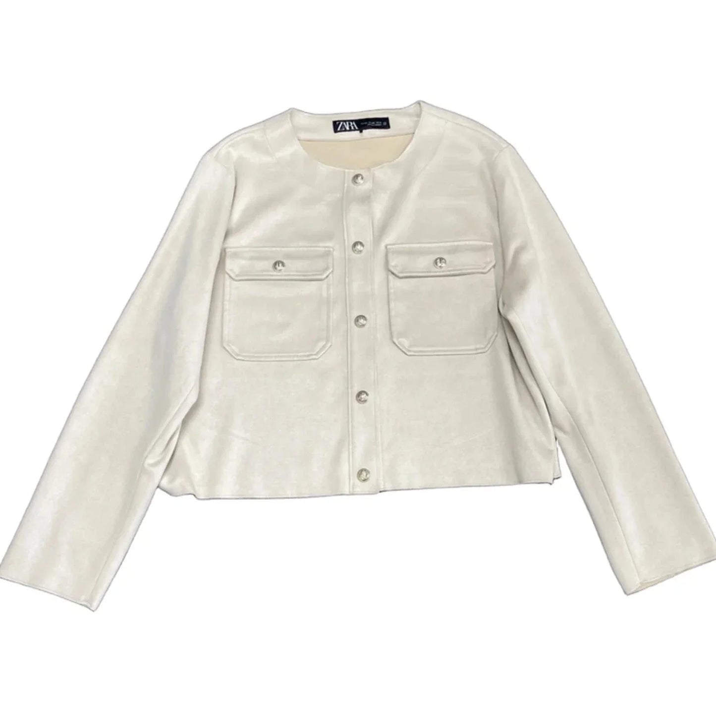 Jacket Shirt By Zara In Cream, Size: Xxl