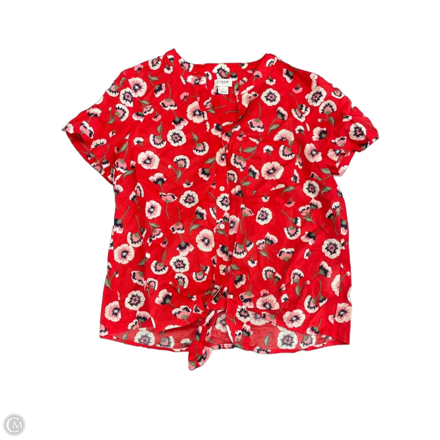 Top Short Sleeve By J. Crew In Red & White, Size: S