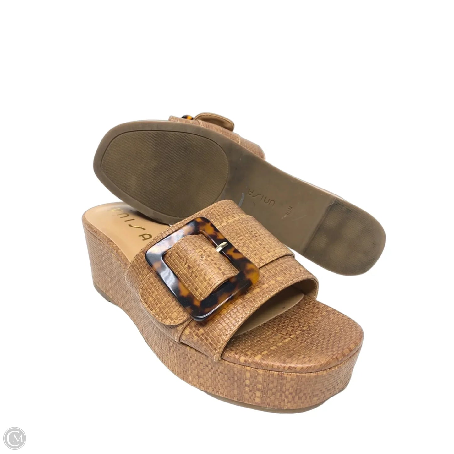 Sandals Heels Platform By Unisa In Brown, Size: 10