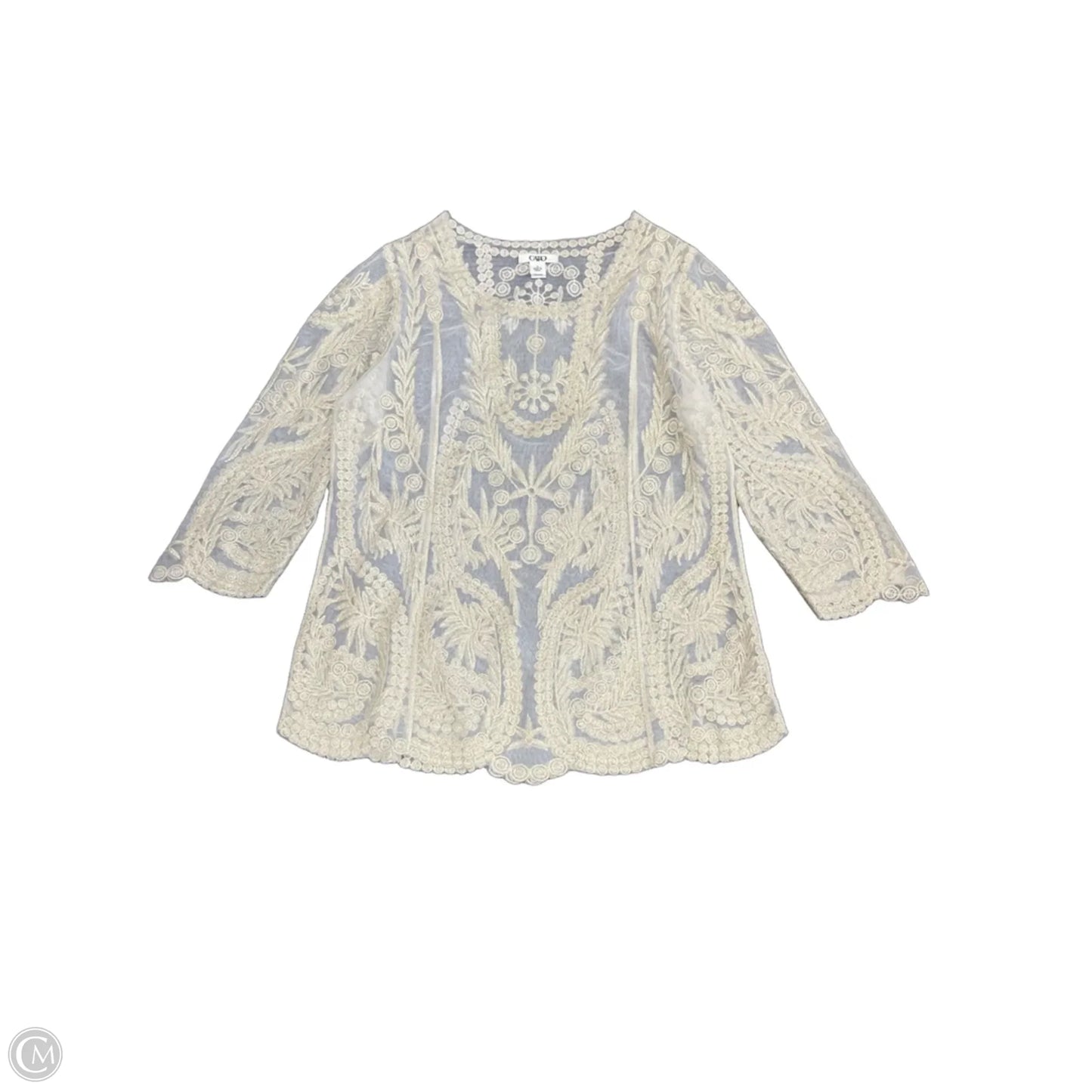 Top Long Sleeve By Cato In Gold, Size: S