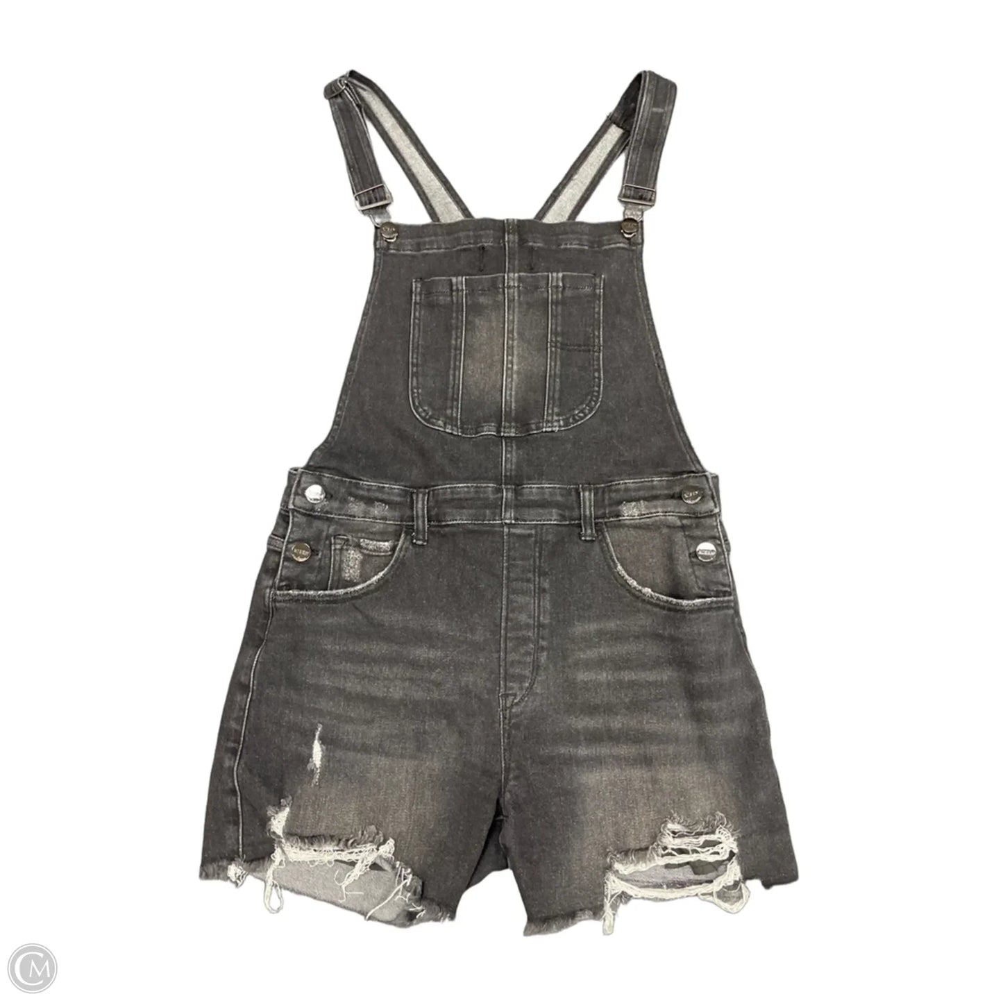 Shortalls By Risen In Black Denim, Size: Xl