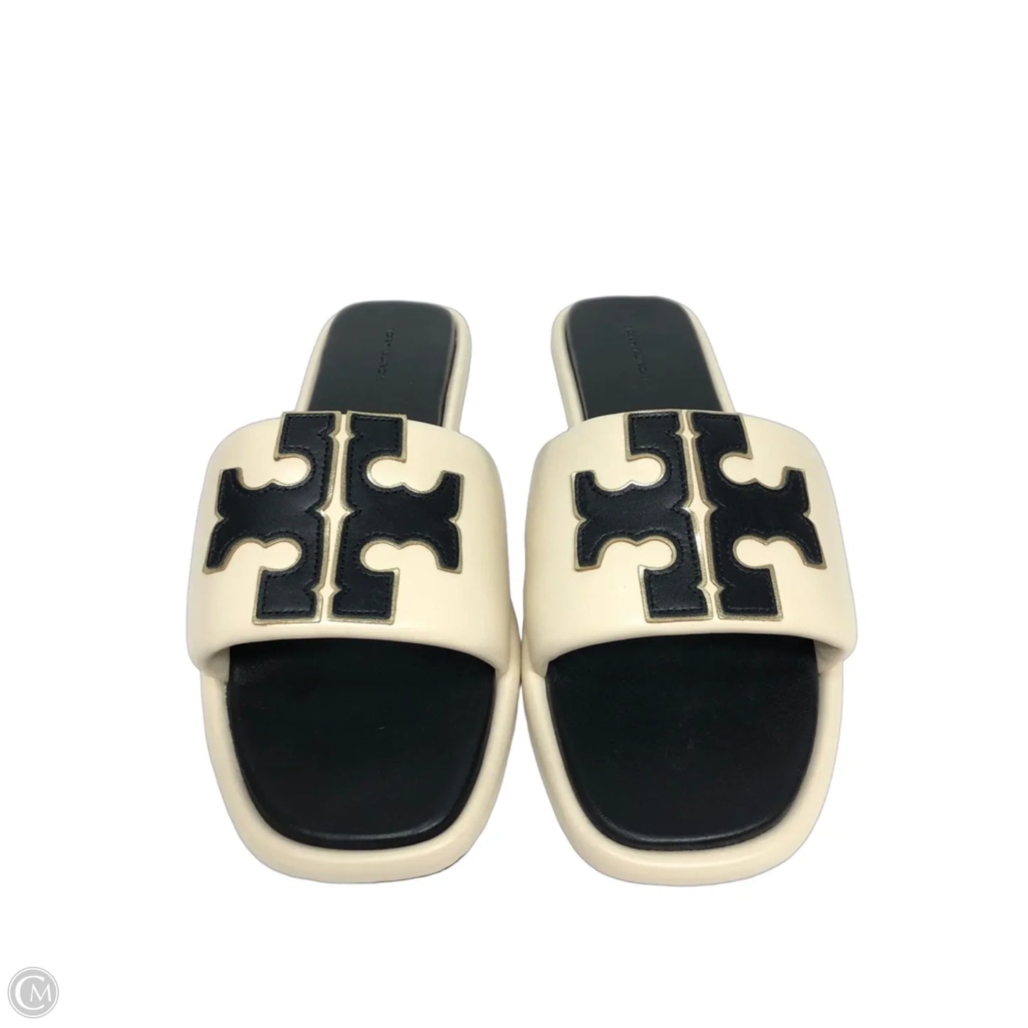 Sandals Designer By Tory Burch In Black & Cream, Size: 11