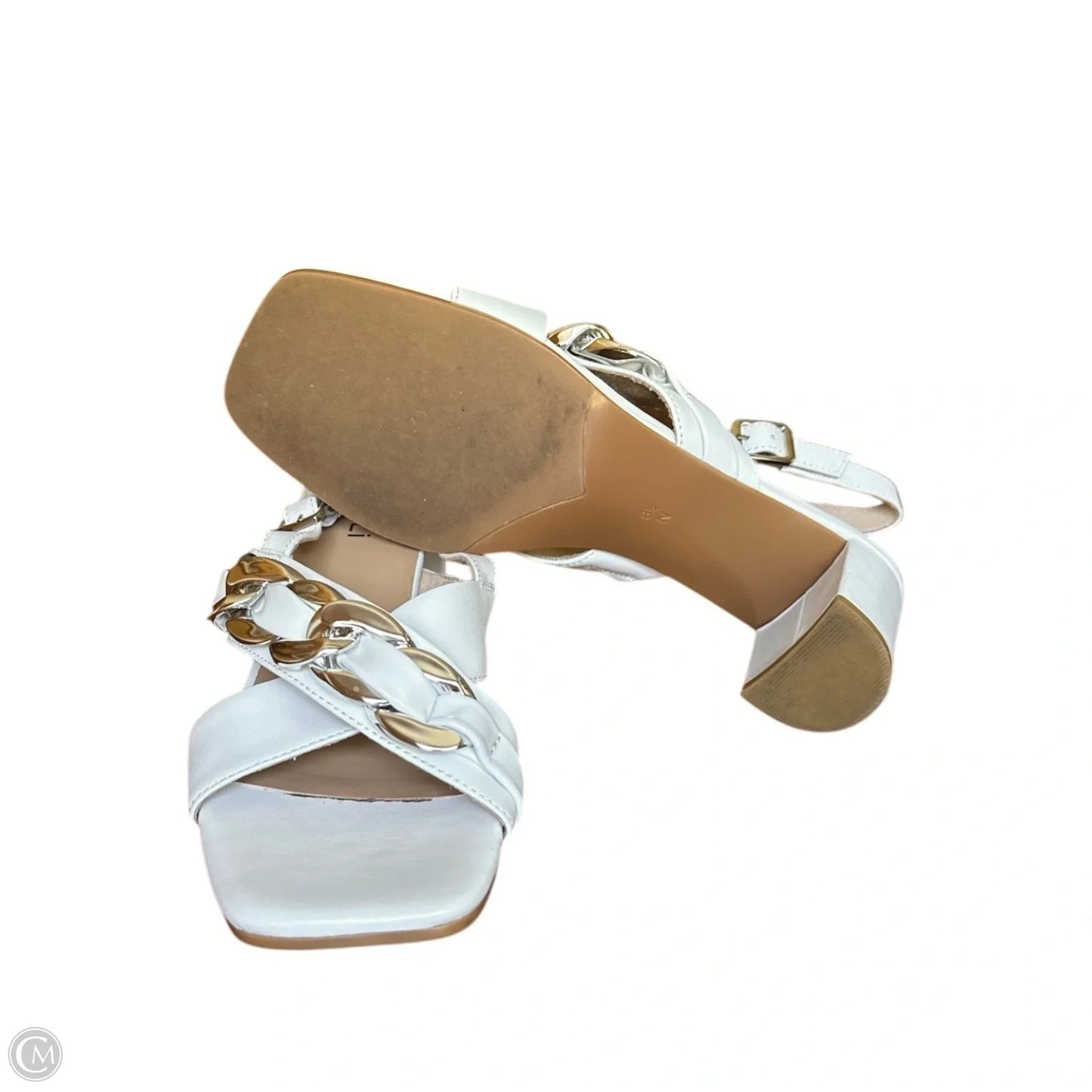 Sandals Heels Block By Vaneli In White, Size: 8.5