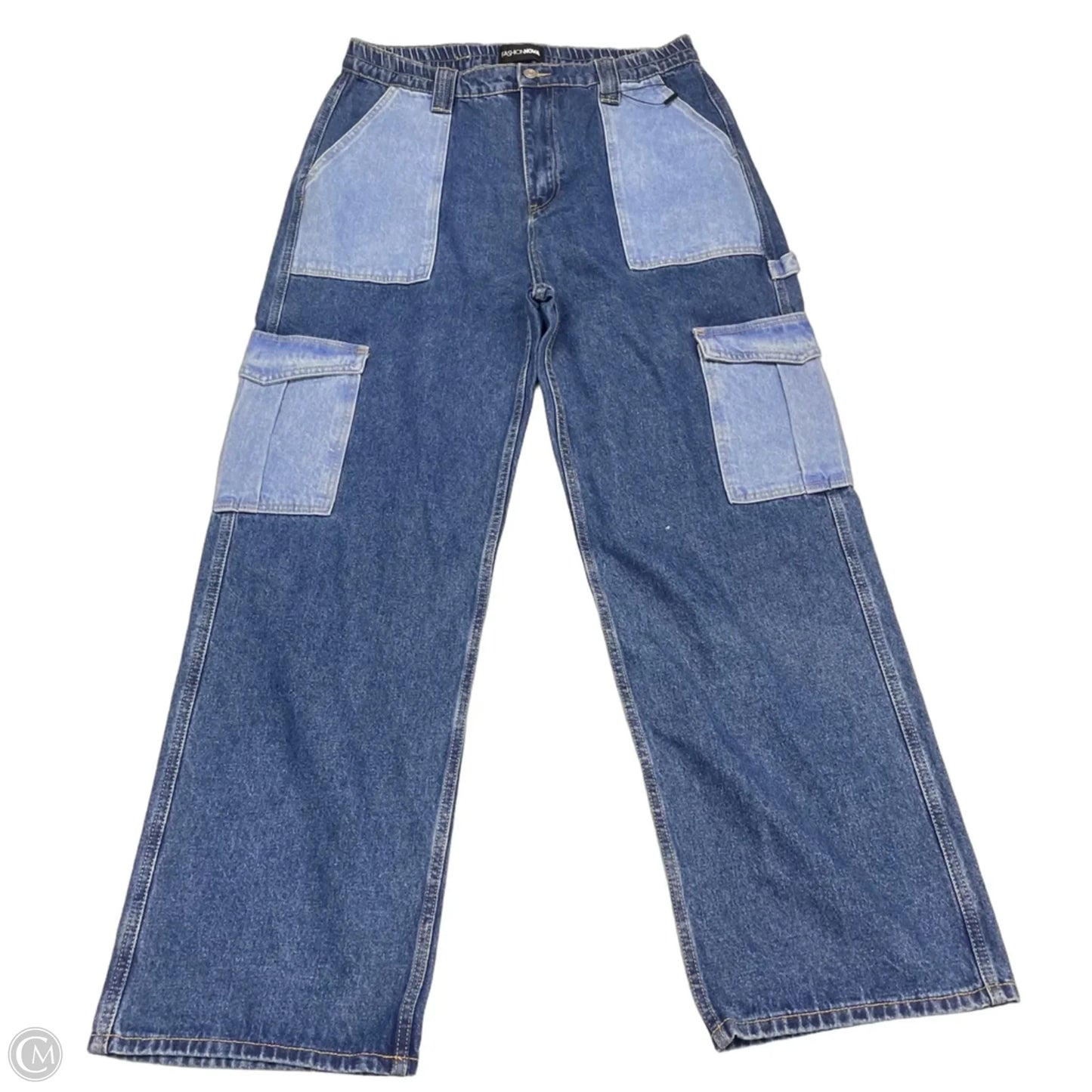 Jeans Wide Leg By Fashion Nova In Blue Denim, Size: 14