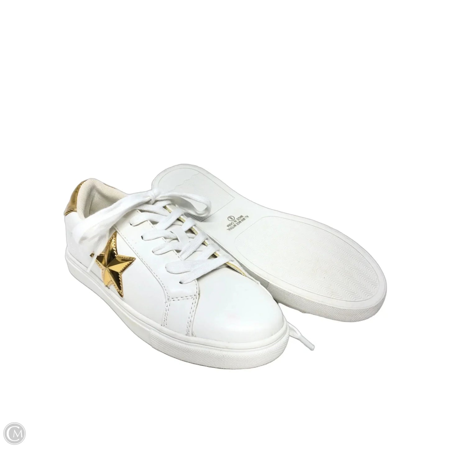 Shoes Sneakers By Cme In Gold & White, Size: 8
