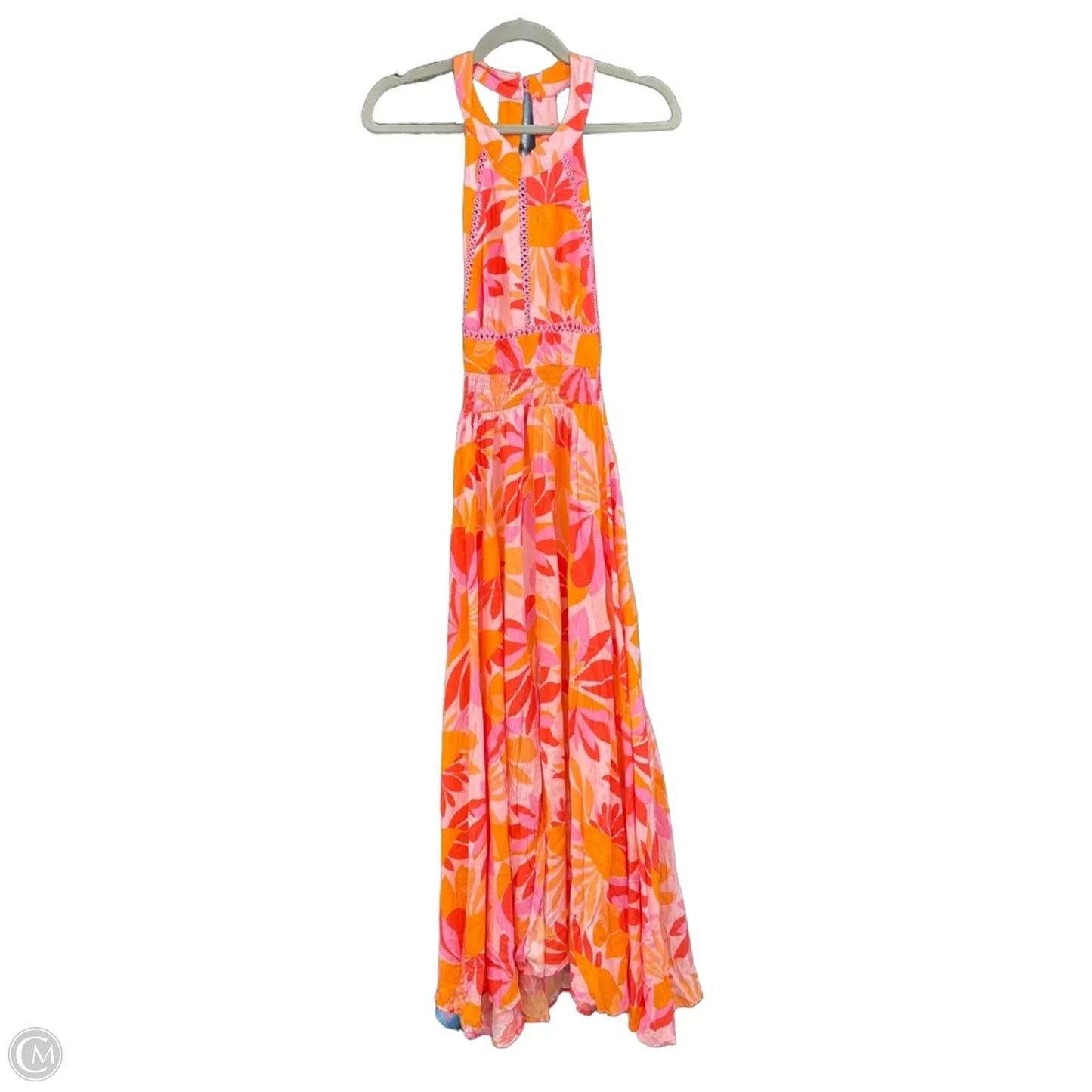 Dress Casual Midi By Abel The Label In Orange & Pink, Size: M