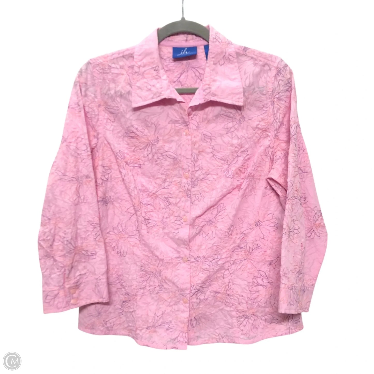 Top Long Sleeve By J H Collectibles In Pink, Size: M