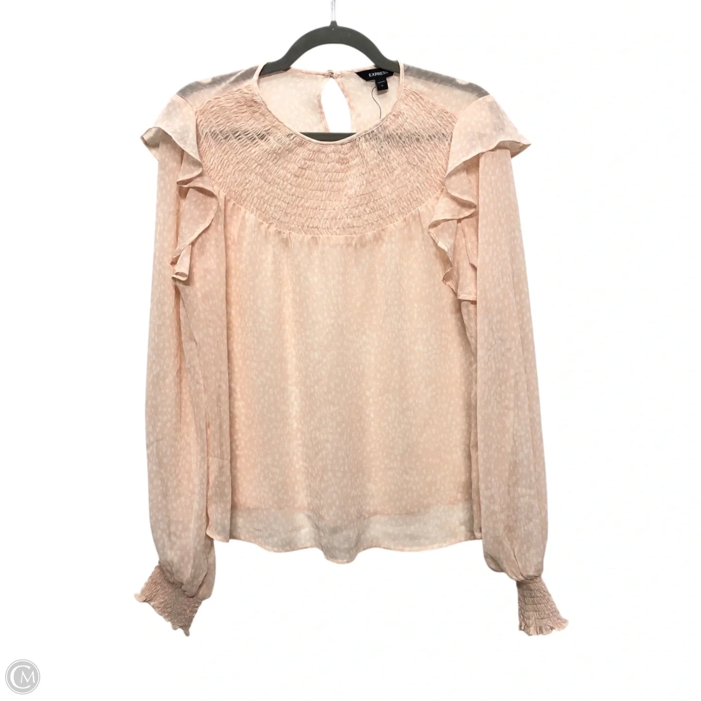 Blouse Long Sleeve By Express In Pink, Size: M