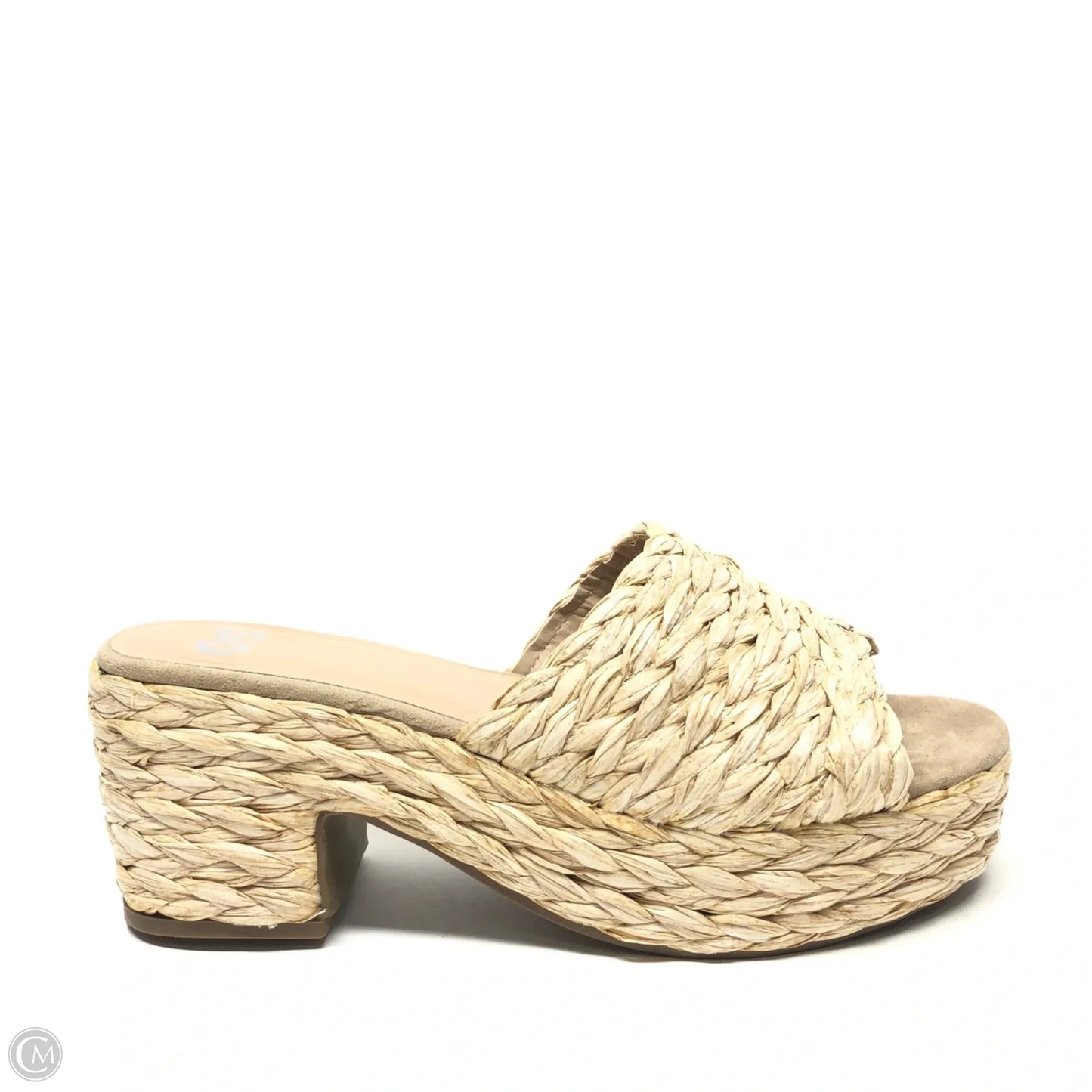 Sandals Heels Platform By So In Beige, Size: 10