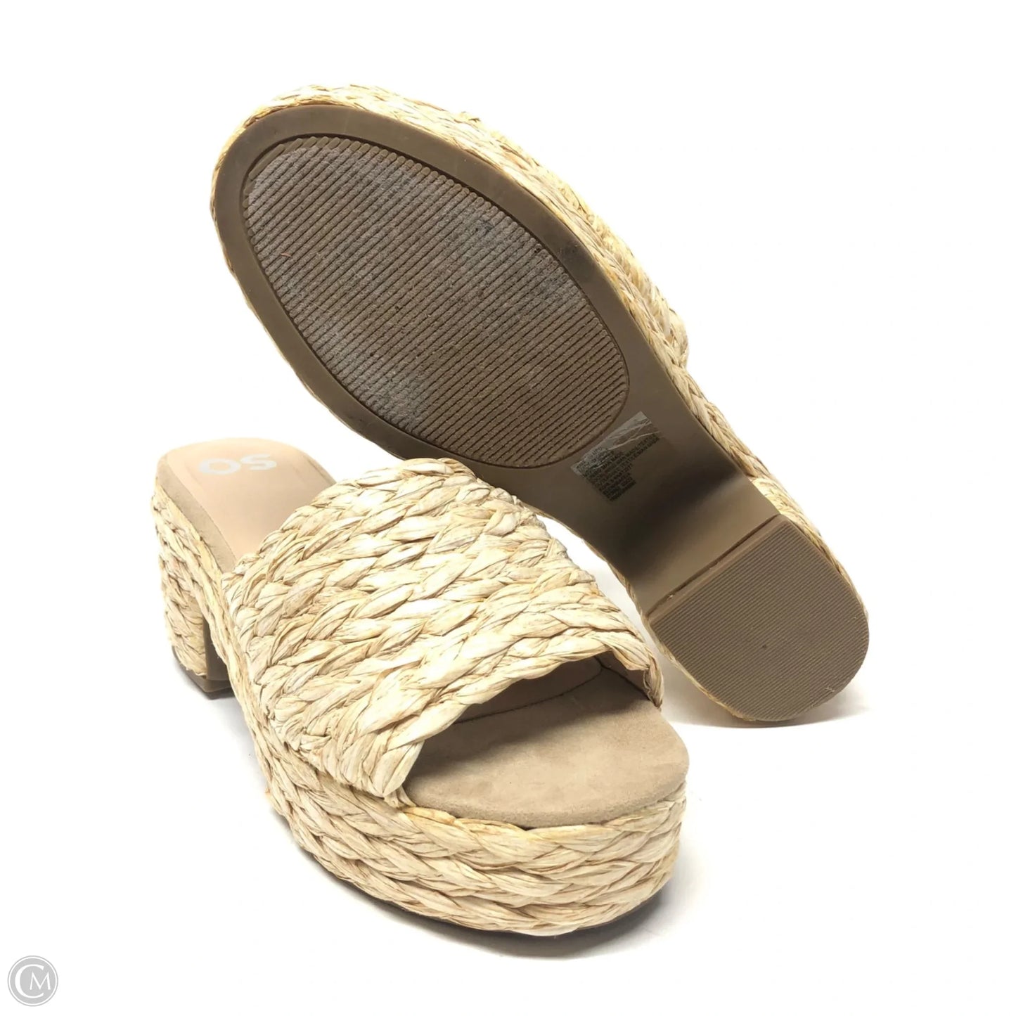 Sandals Heels Platform By So In Beige, Size: 10