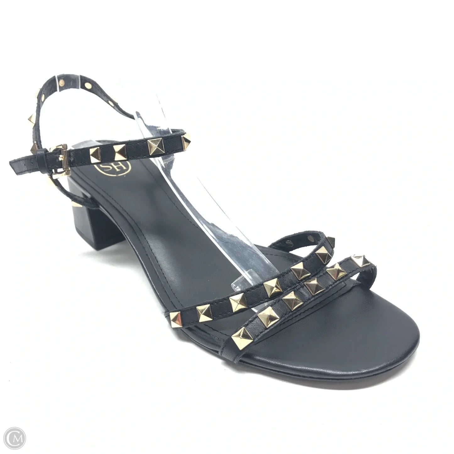 Sandals Heels Block By Ash In Black & Gold, Size: 11