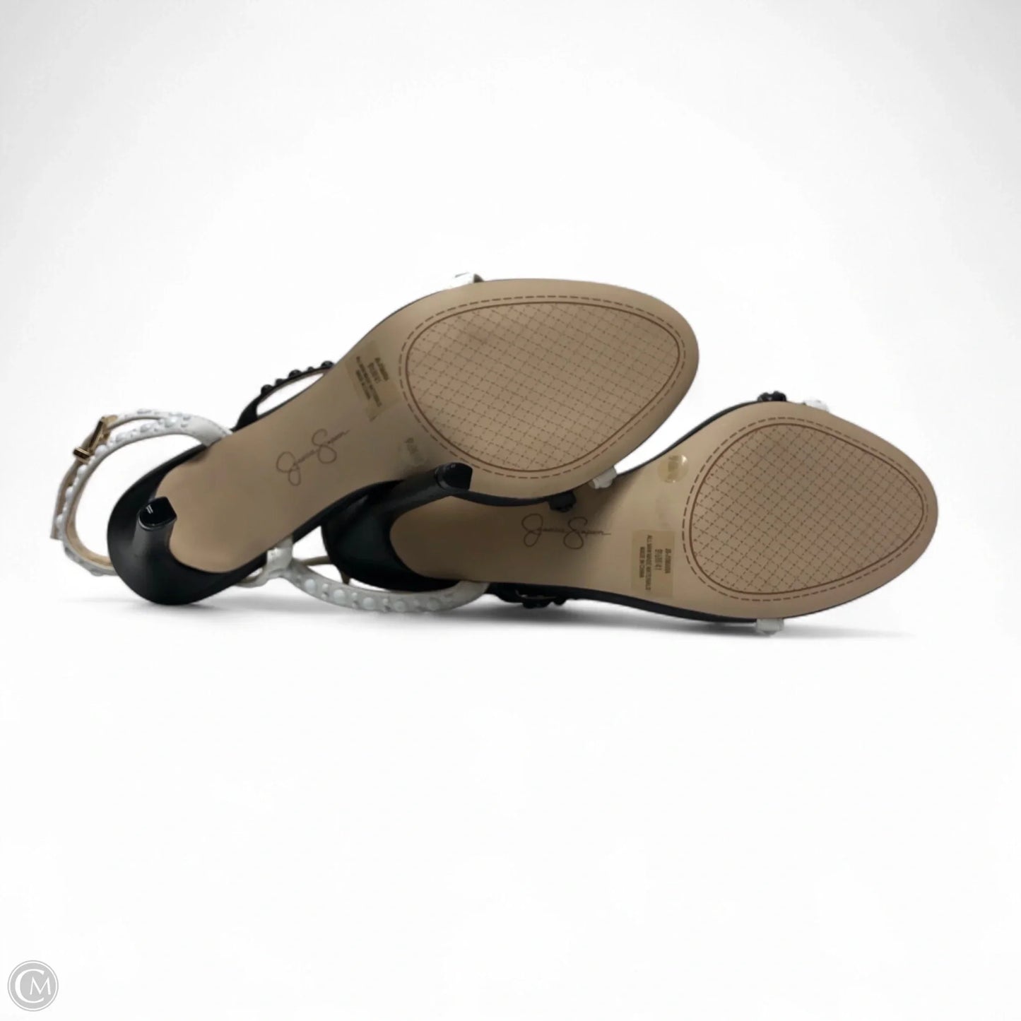 Sandals Heels Stiletto By Jessica Simpson In Black & White, Size: 9.5