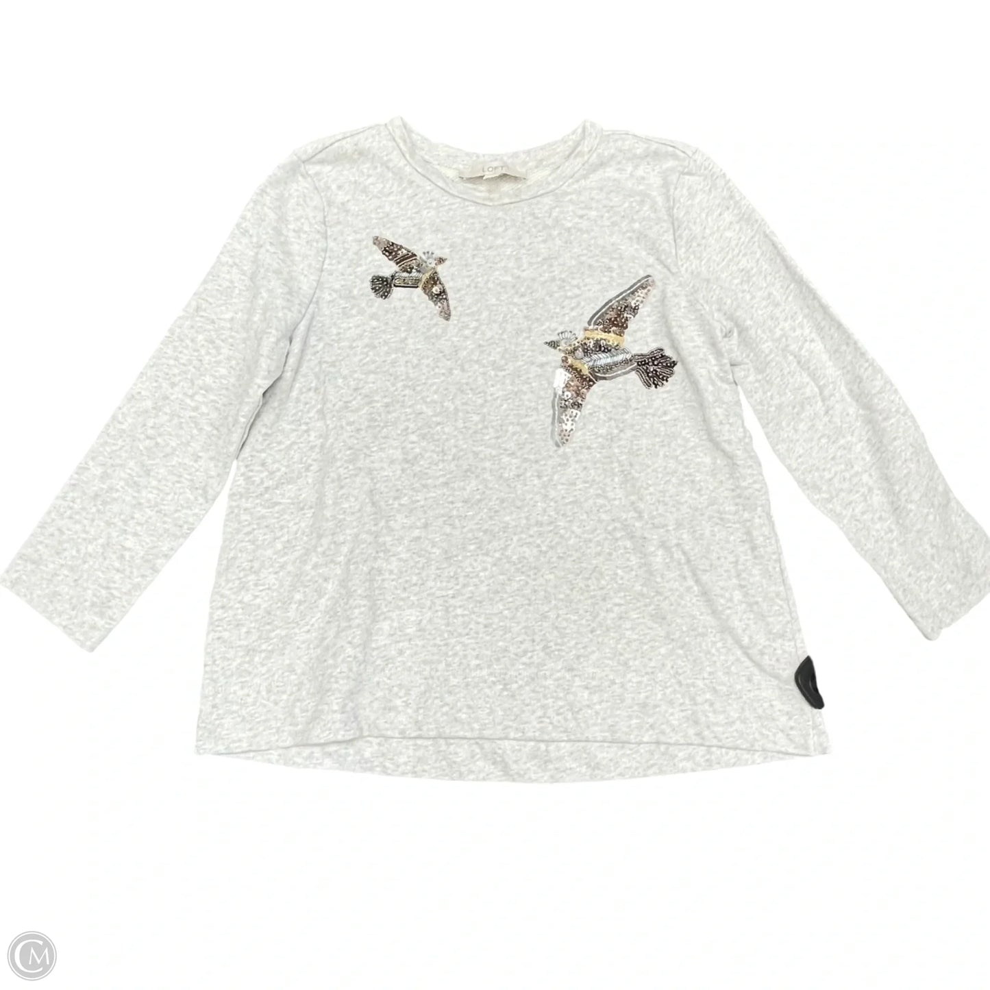 Sweatshirt Crewneck By Loft In Grey, Size: M