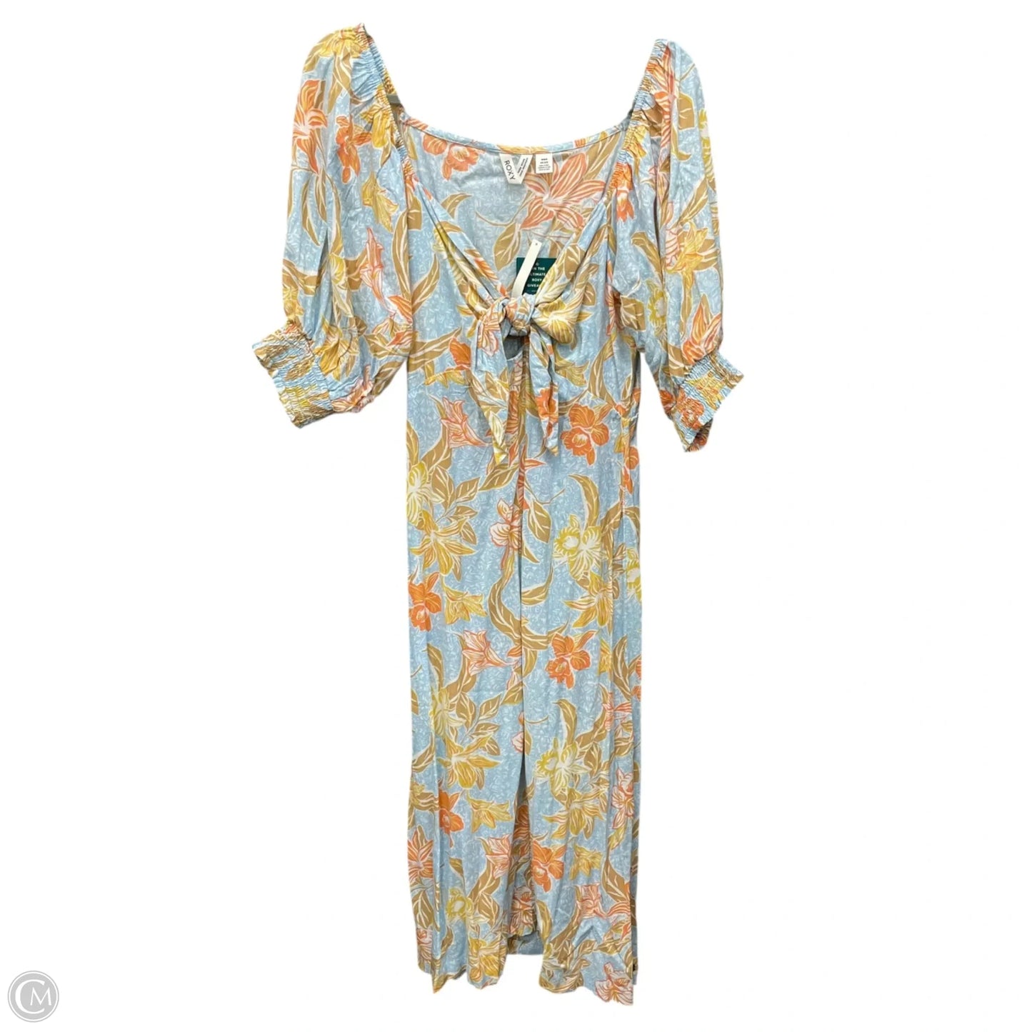 Dress Casual Midi By Roxy In Blue & Orange, Size: M