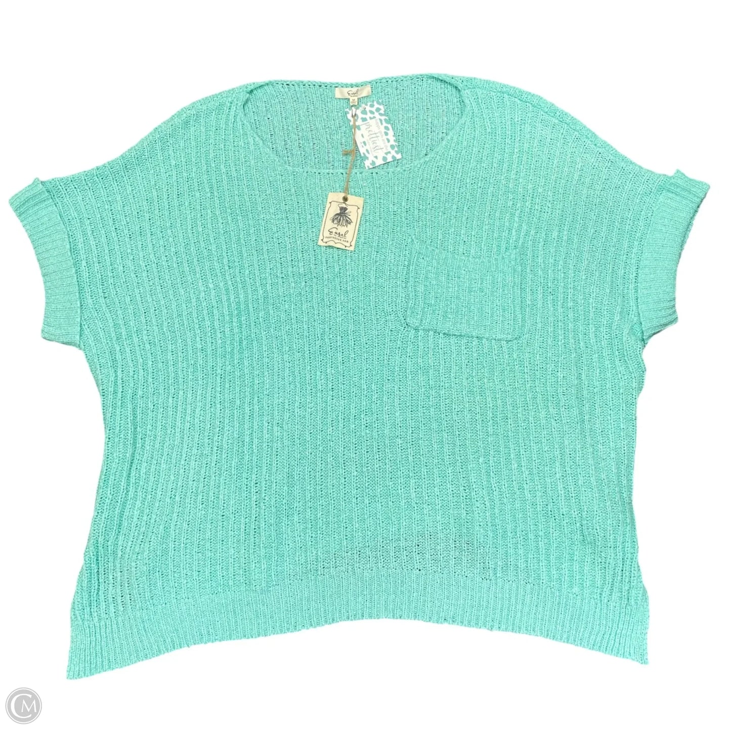 Sweater Short Sleeve By Easel In Green, Size: M