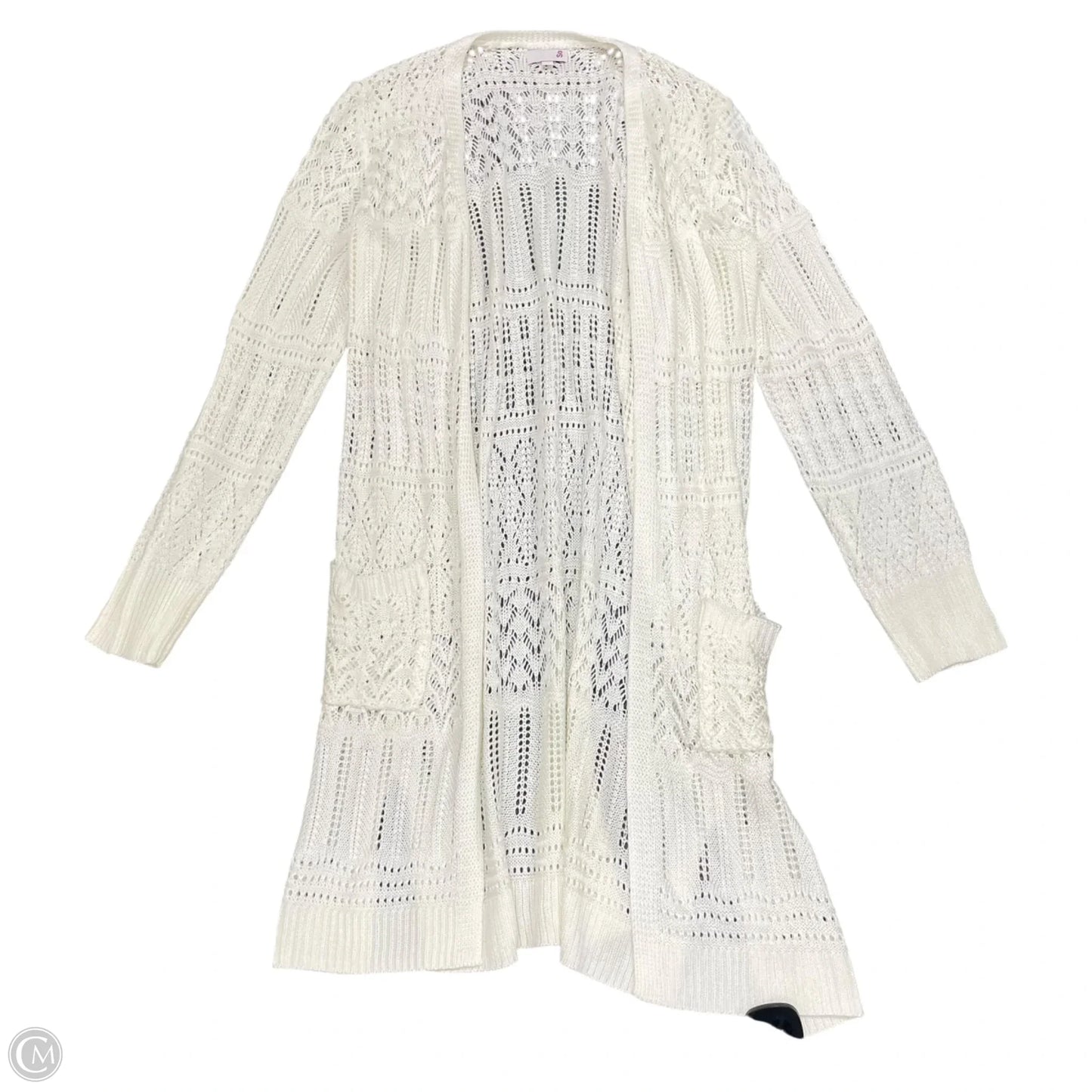 Sweater Cardigan By So In Ivory, Size: M