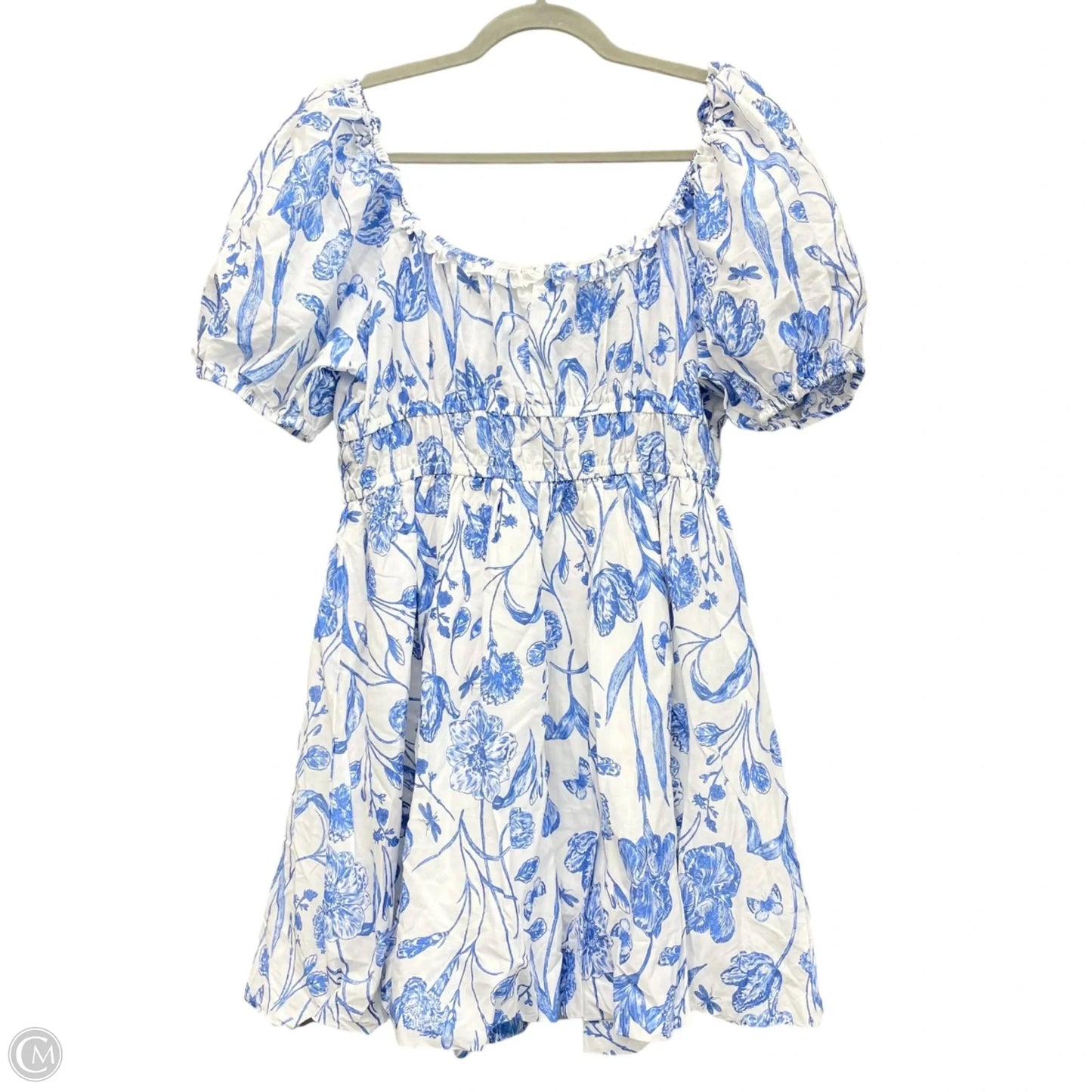 Dress Casual Short By H&m In Blue & White, Size: M