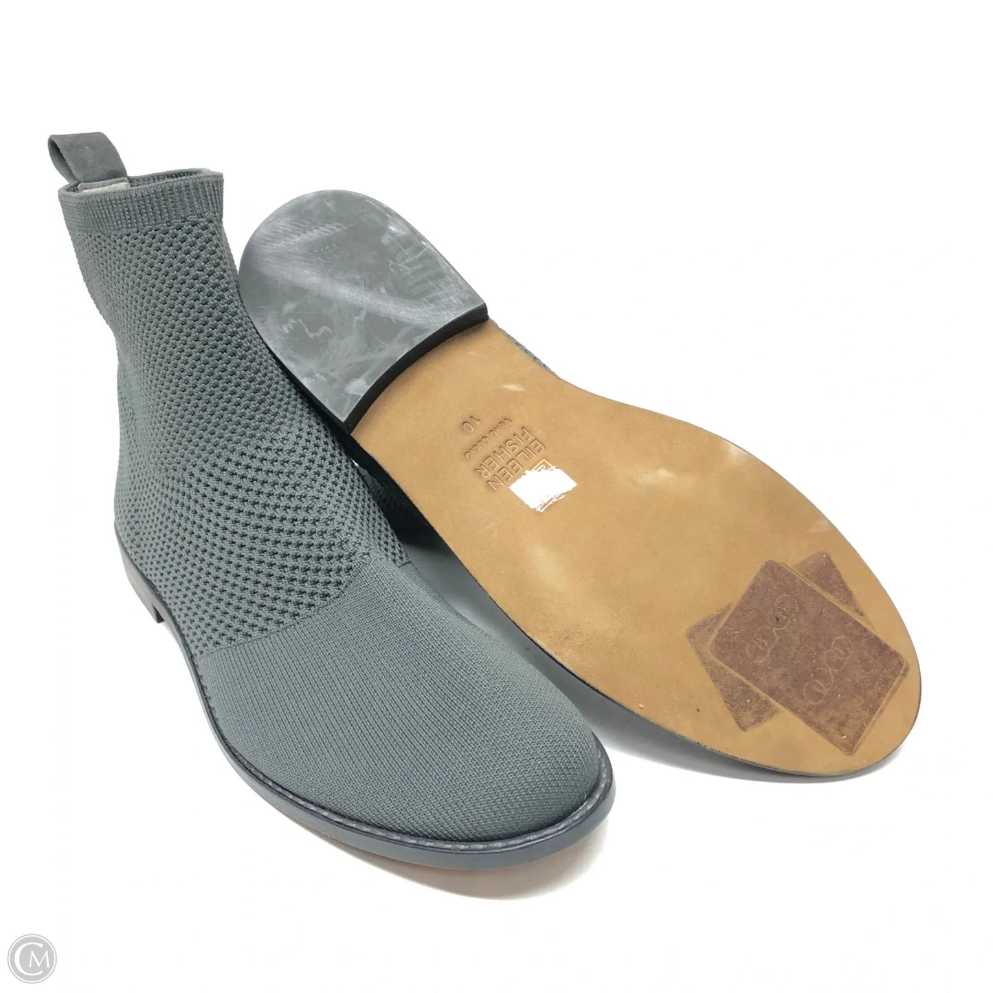 Boots Ankle Flats By Eileen Fisher In Grey, Size: 10