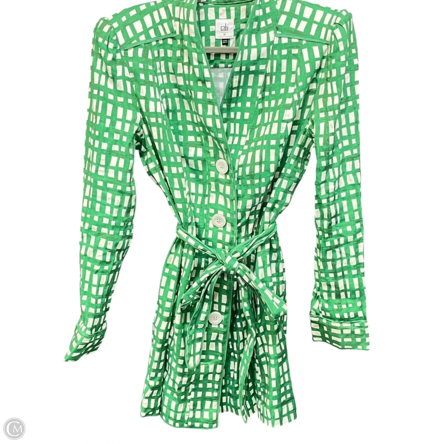 Jacket Other By Cabi In Green & White, Size: M